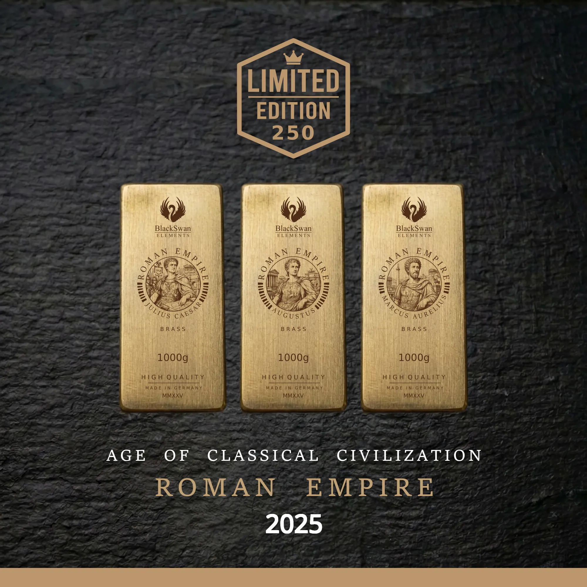 ROMAN EMPIRE (2025) - Limited Edition - 6  x 1000g Messingbarren