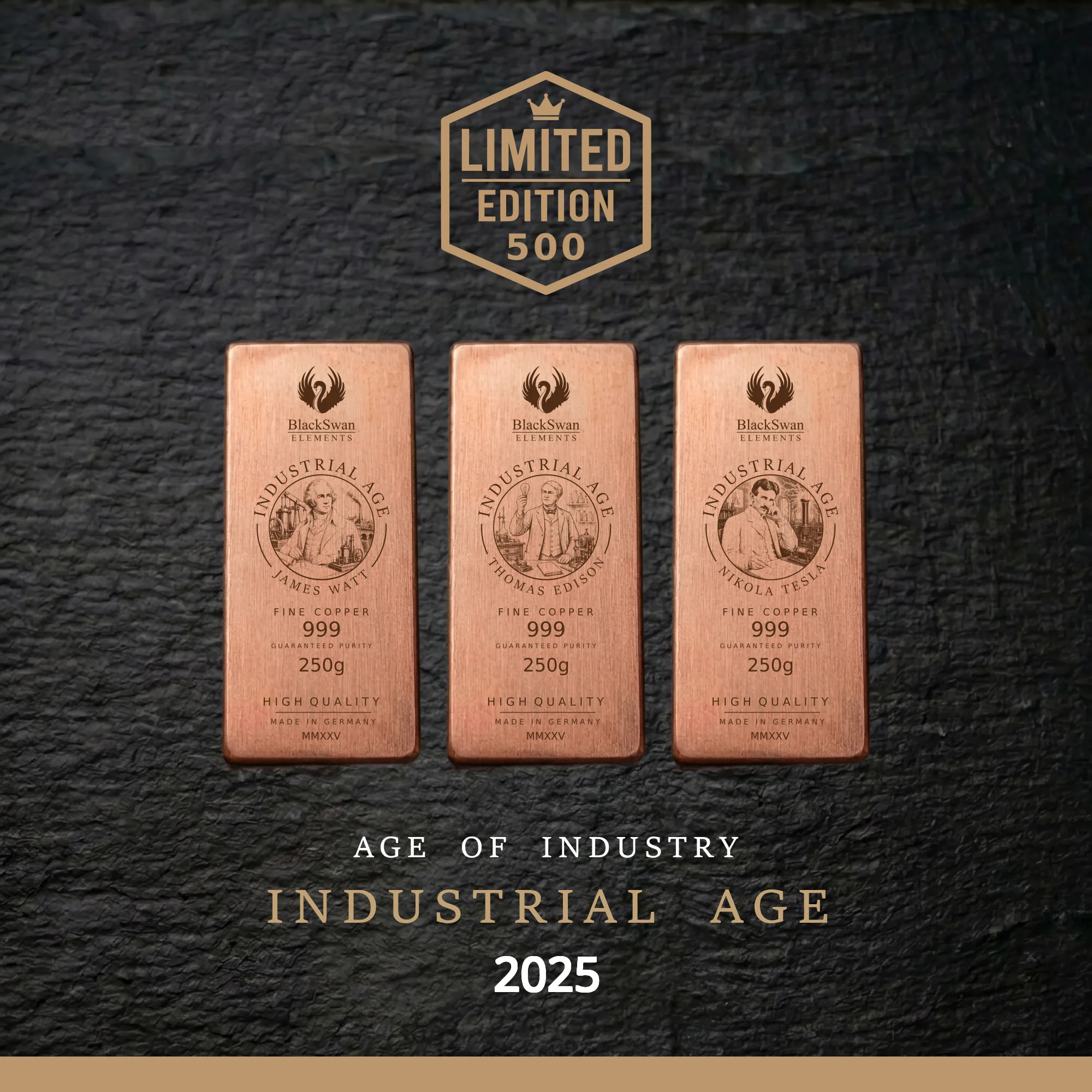 INDUSTRIAL AGE (2025) - Limited Edition - 6  x 250g Kupferbarren