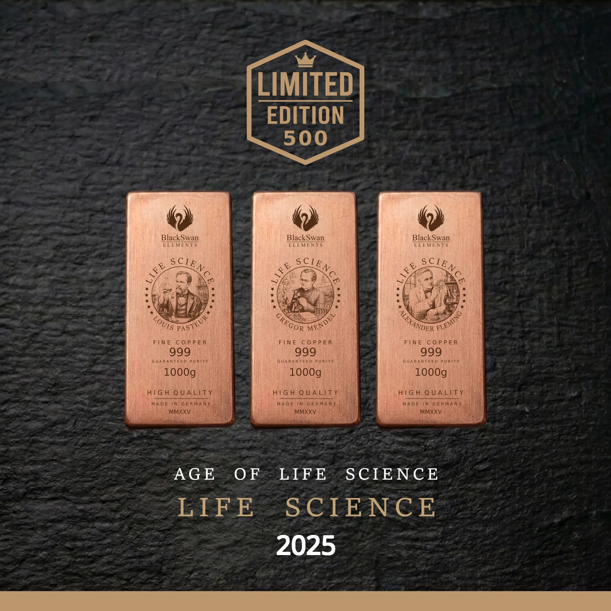 LIFE SCIENCE (2025) - Limited Edition - 6  x 1000g Kupferbarren