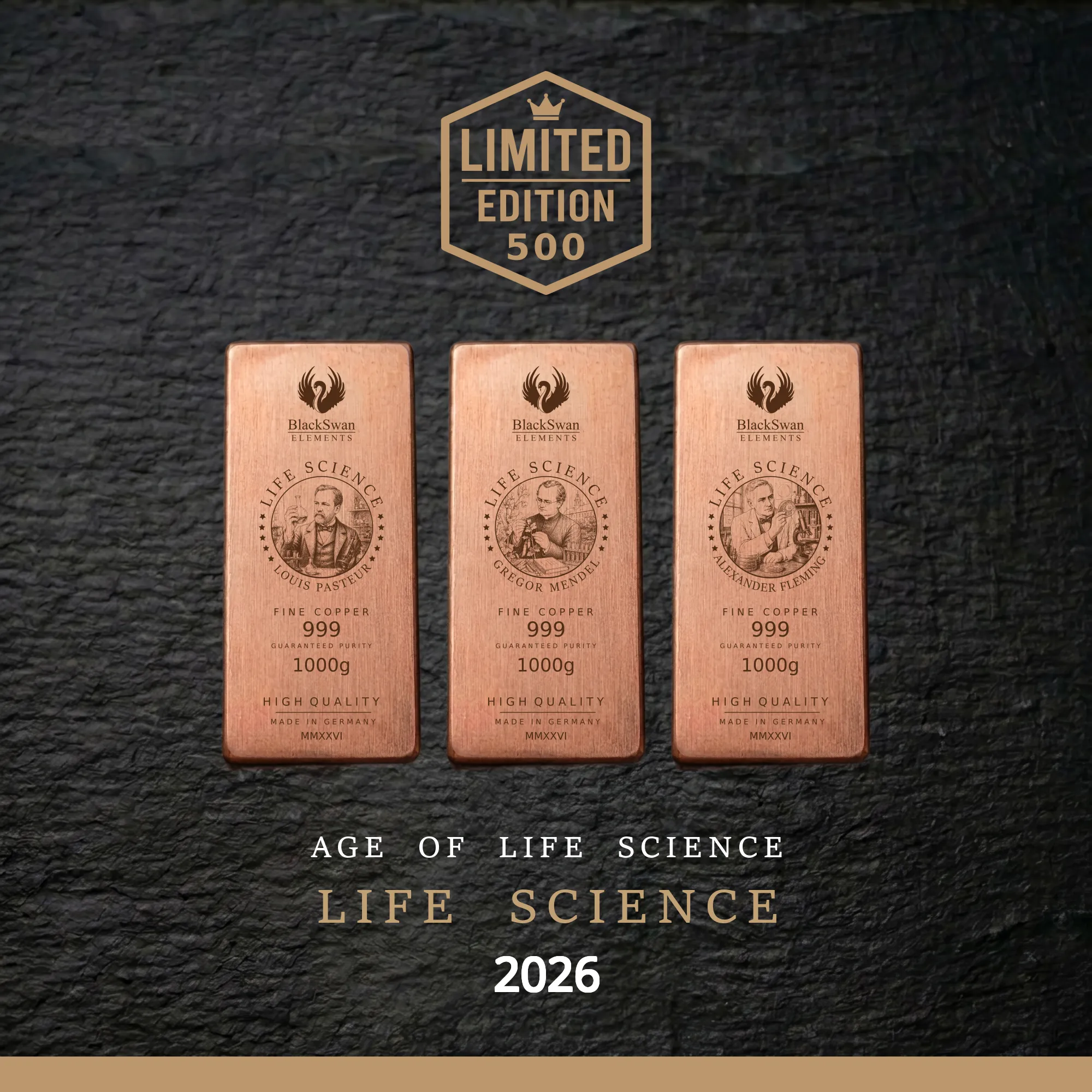 LIFE SCIENCE (2026) - Limited Edition - 6  x 1000g Kupferbarren