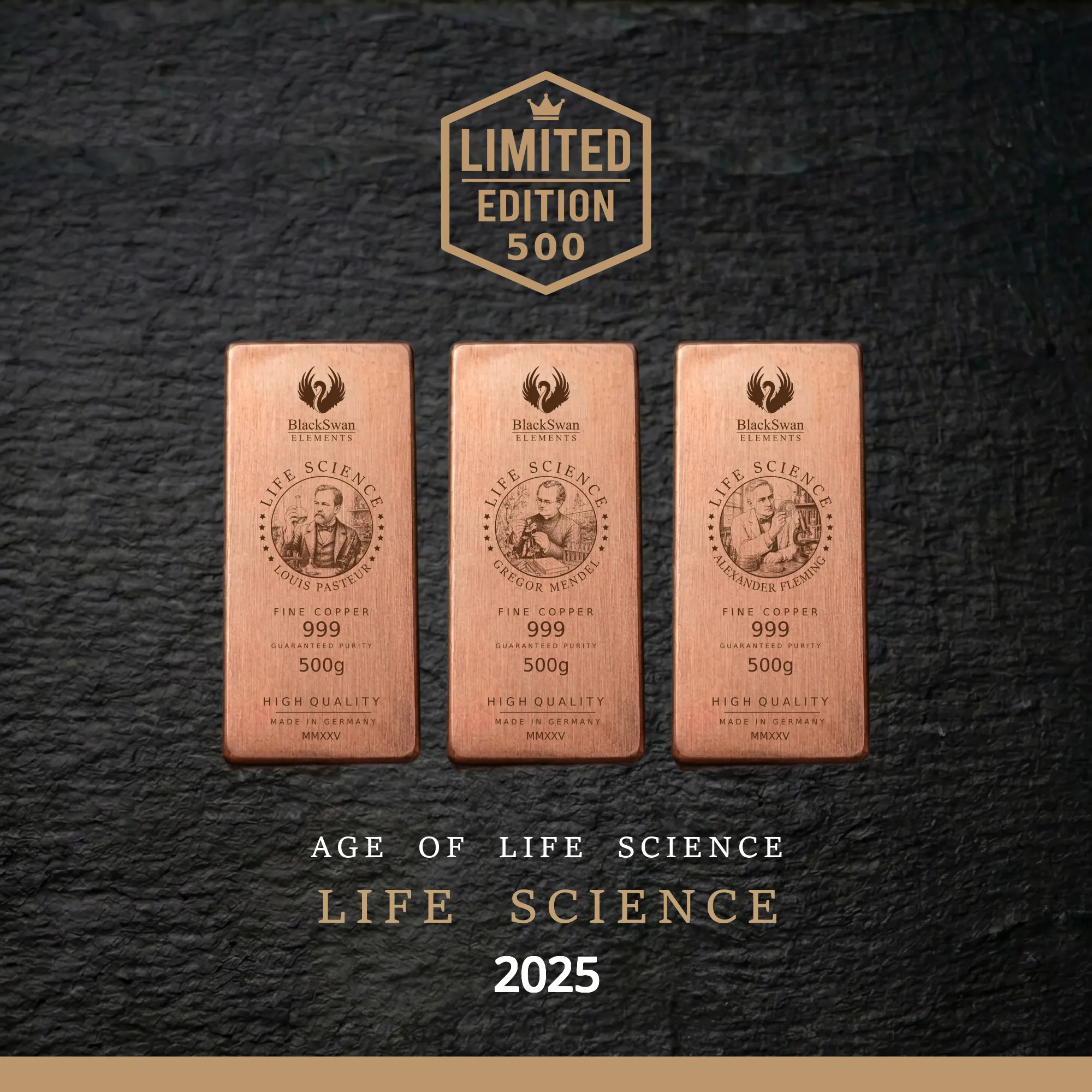 LIFE SCIENCE (2025) - Limited Edition - 6  x 500g Kupferbarren