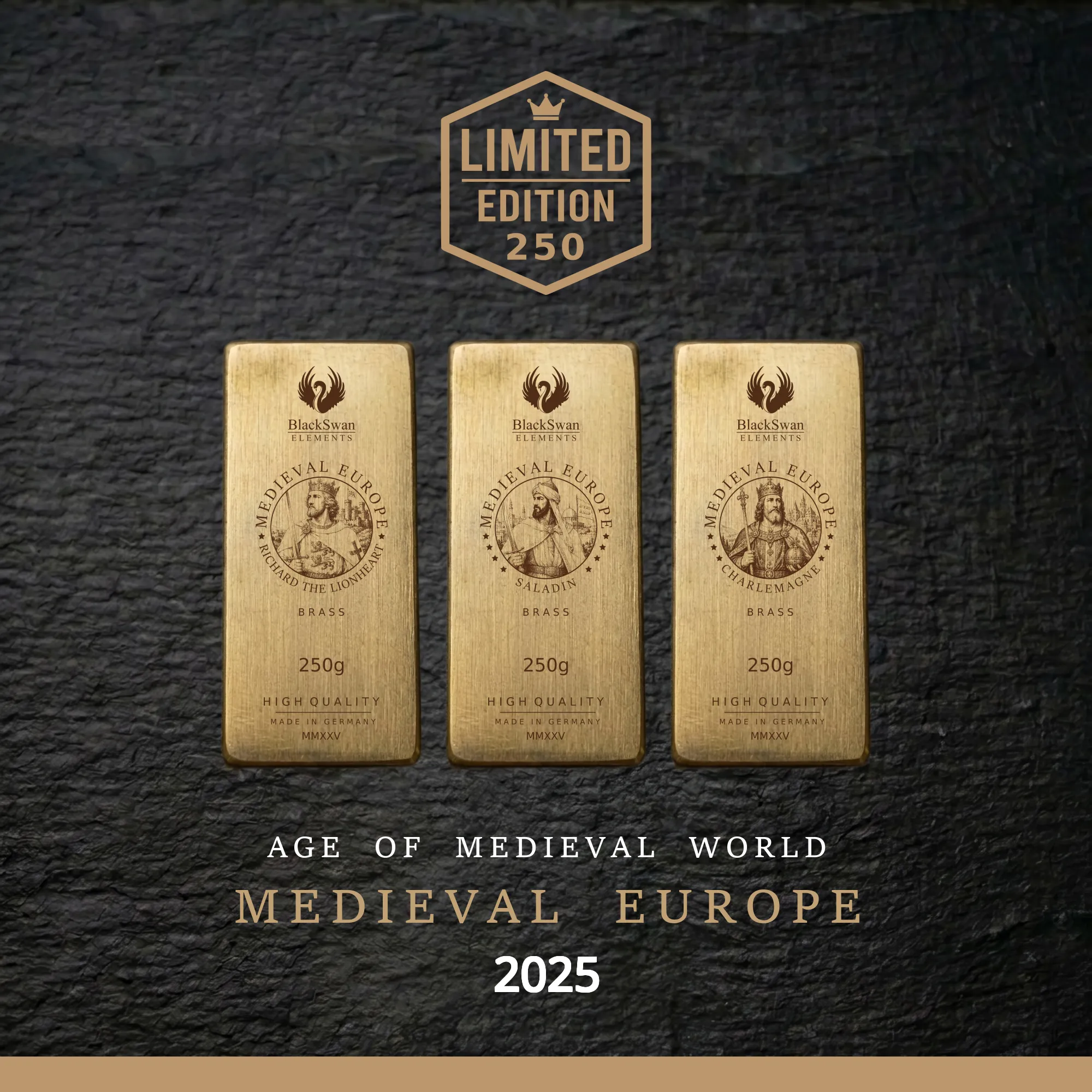 MEDIEVAL EUROPE (2025) - Limited Edition - 6  x 250g Messingbarren