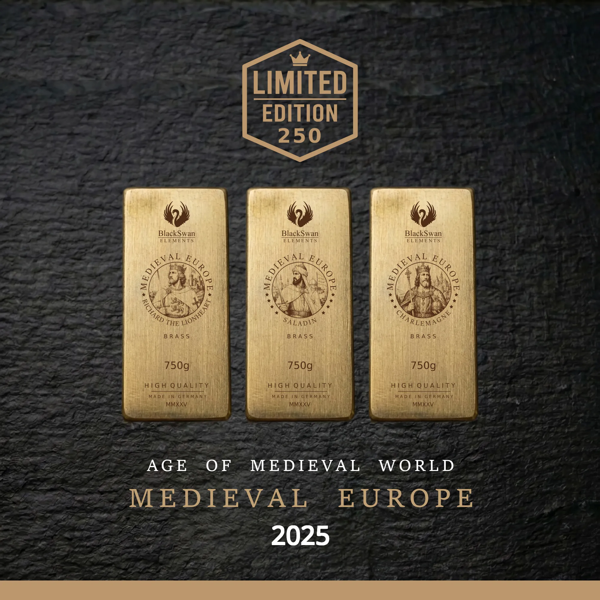 MEDIEVAL EUROPE (2025) - Limited Edition - 6  x 750g Messingbarren