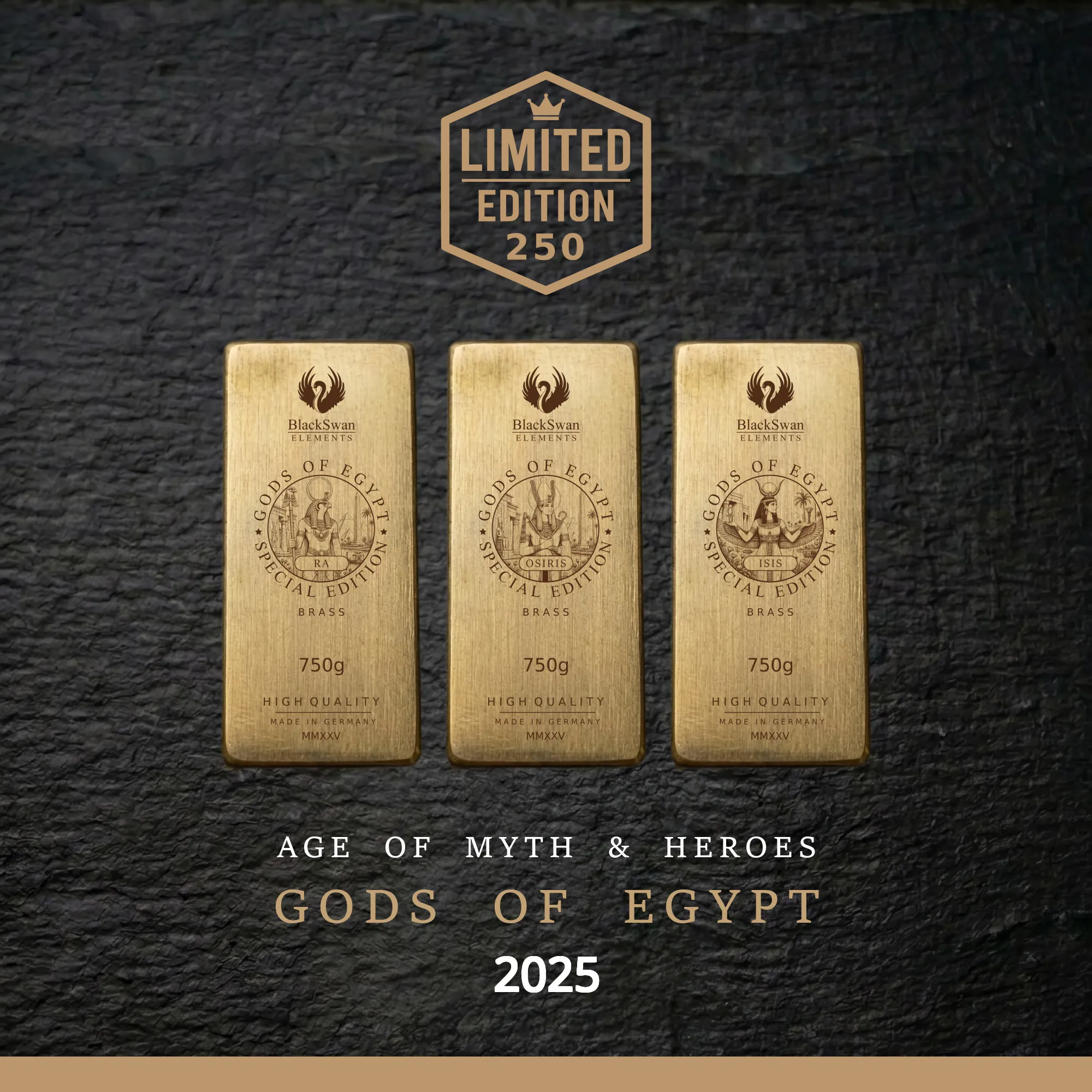 GODS OF EGYPT (2025) - Limited Edition - 6  x 750g Messingbarren