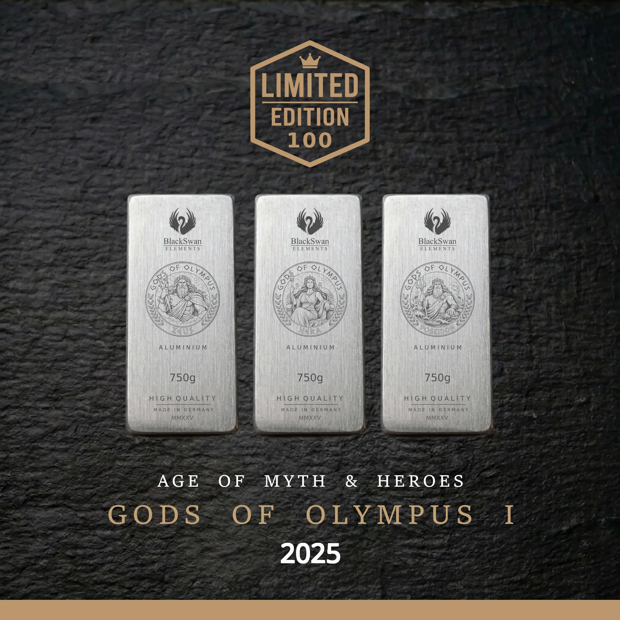 GODS OF OLYMPUS I (2025) - Limited Edition - 6  x 750g Aluminiumbarren