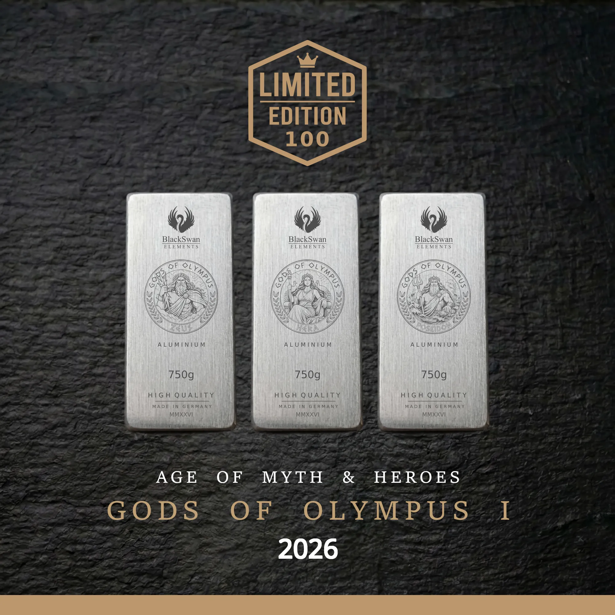 GODS OF OLYMPUS I (2026) - Limited Edition - 6  x 750g Aluminiumbarren