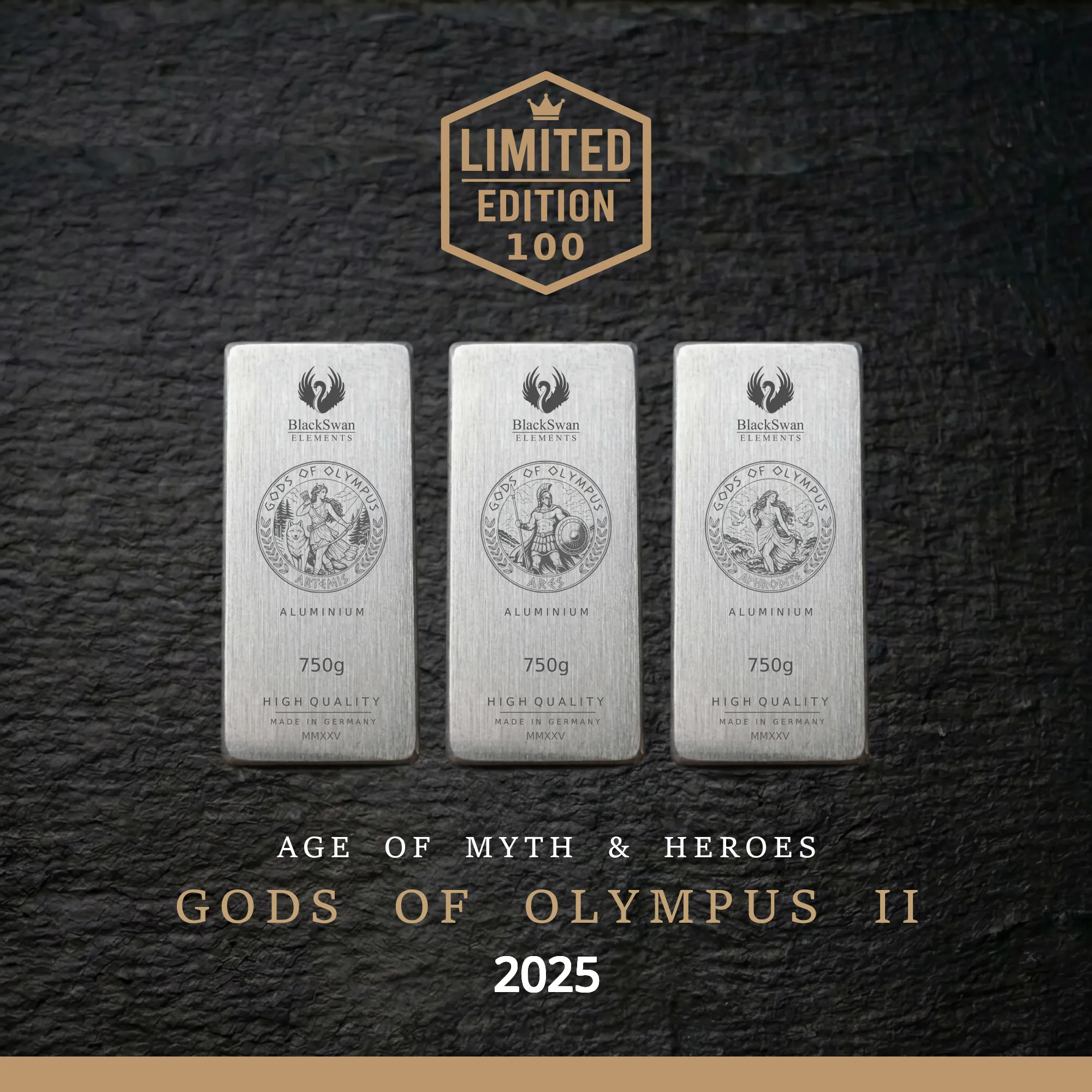 GODS OF OLYMPUS II (2025) - Limited Edition - 6  x 750g Aluminiumbarren