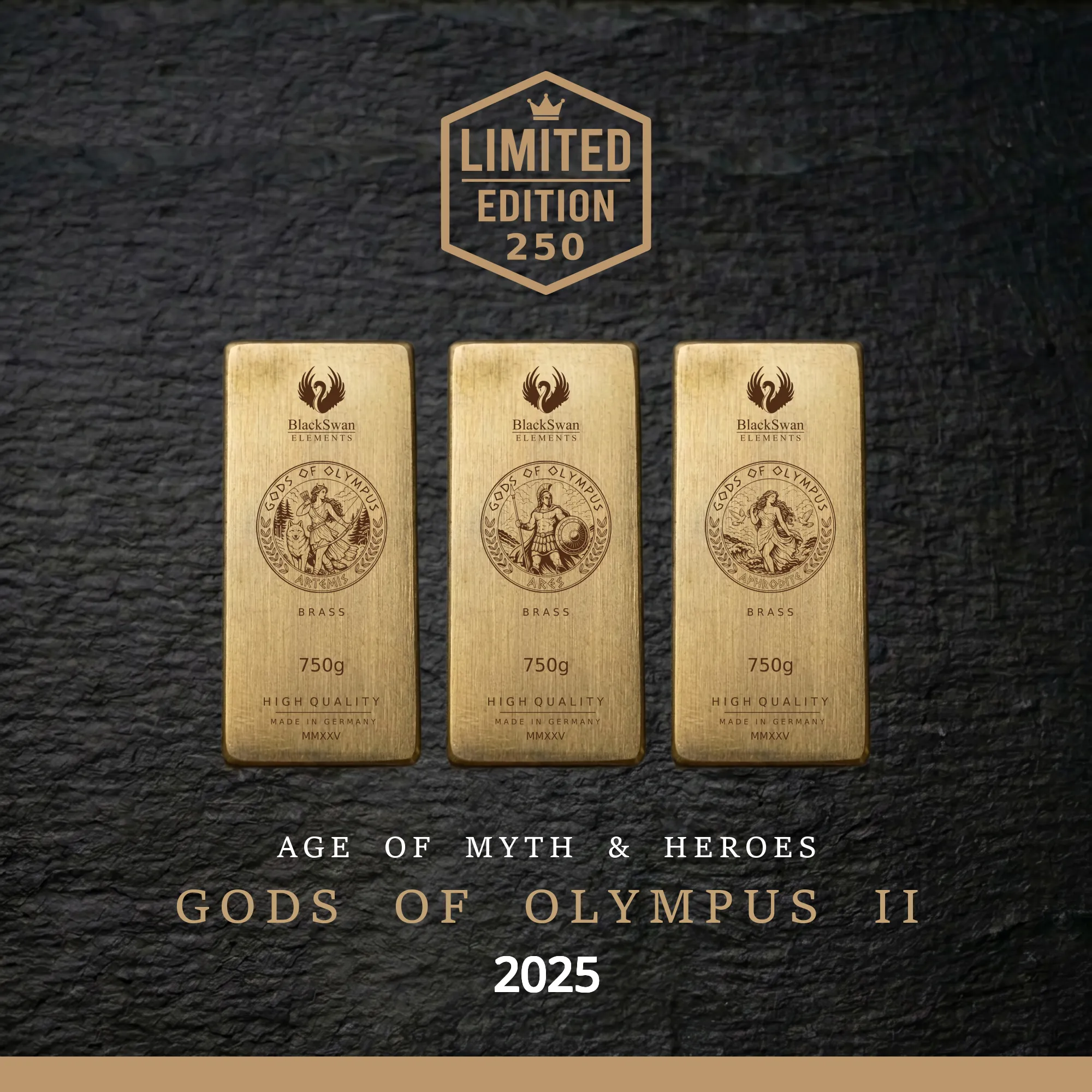 GODS OF OLYMPUS II (2025) - Limited Edition - 6  x 750g Messingbarren