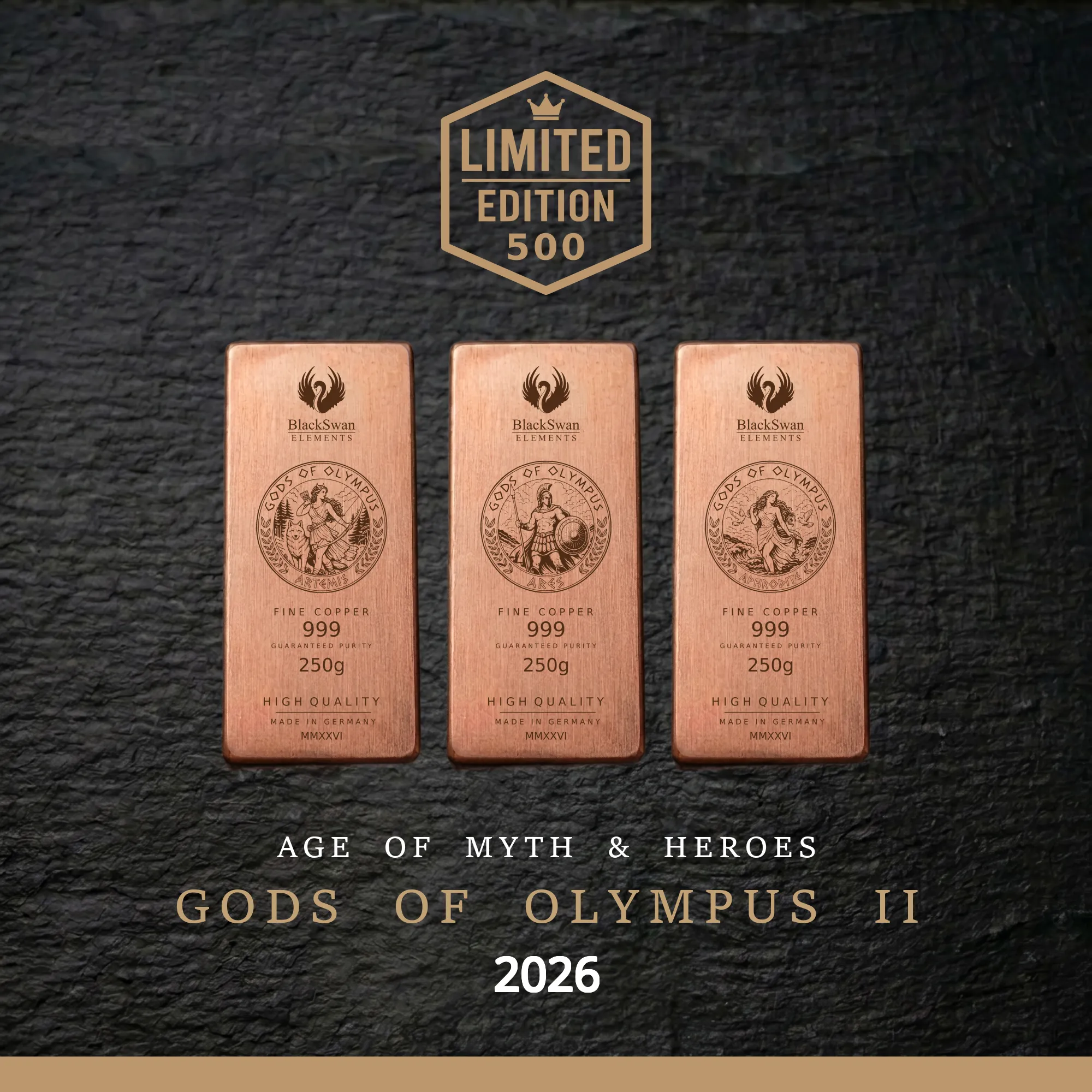 GODS OF OLYMPUS II (2026) - Limited Edition - 6  x 250g Kupferbarren