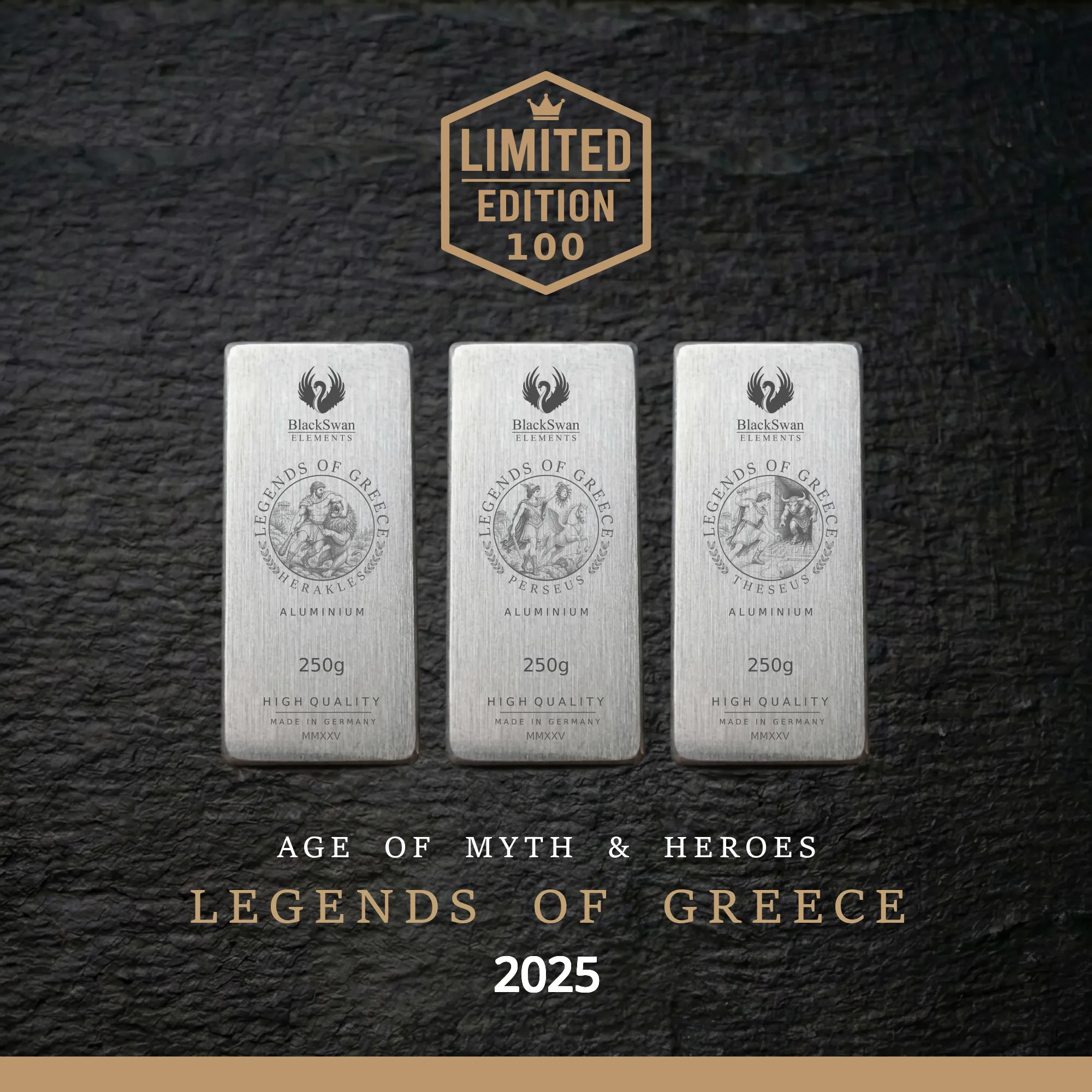 LEGENDS OF GREECE (2025) - Limited Edition - 6  x 250g Aluminiumbarren