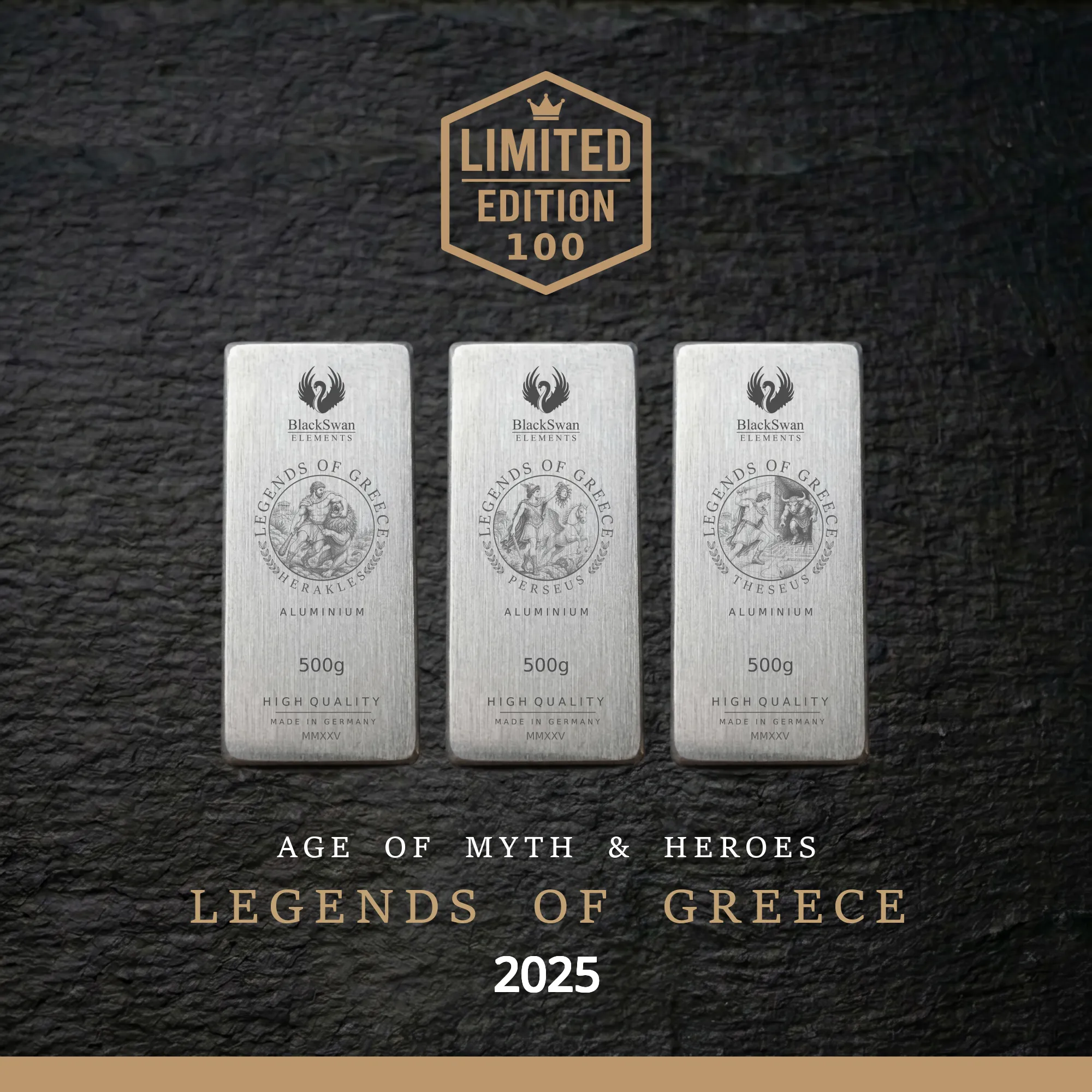 LEGENDS OF GREECE (2025) - Limited Edition - 6  x 500g Aluminiumbarren
