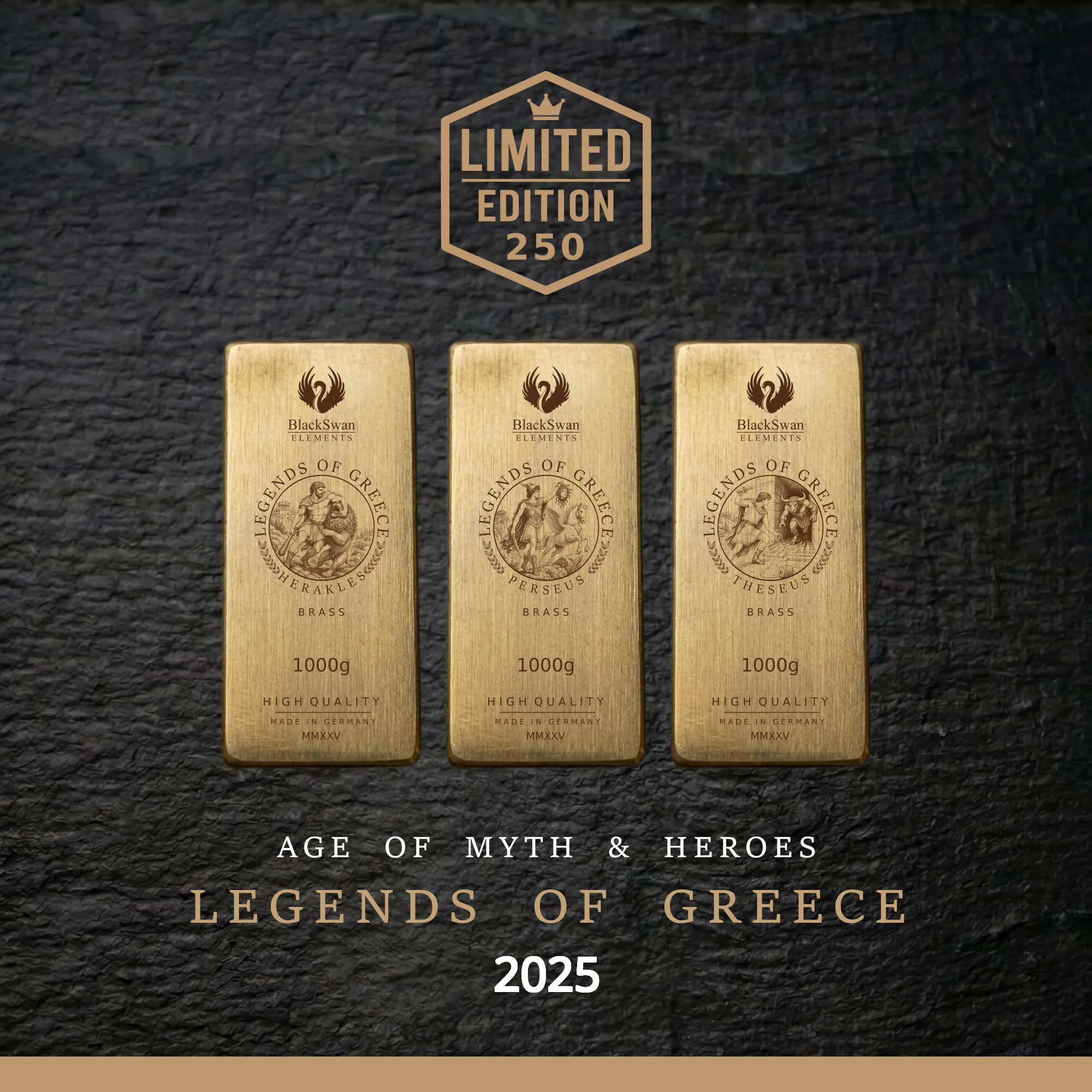 LEGENDS OF GREECE (2025) - Limited Edition - 6  x 1000g Messingbarren