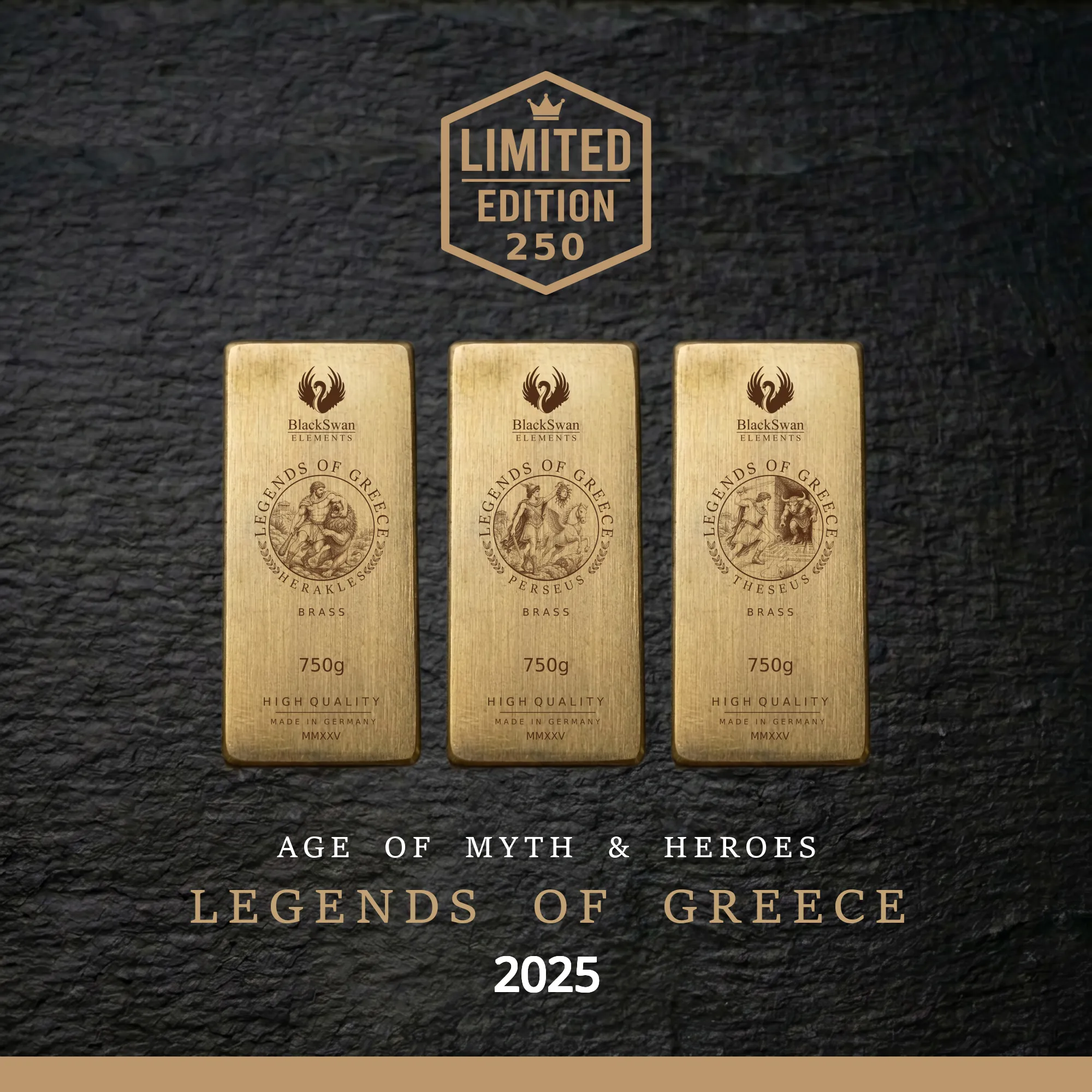 LEGENDS OF GREECE (2025) - Limited Edition - 6  x 750g Messingbarren