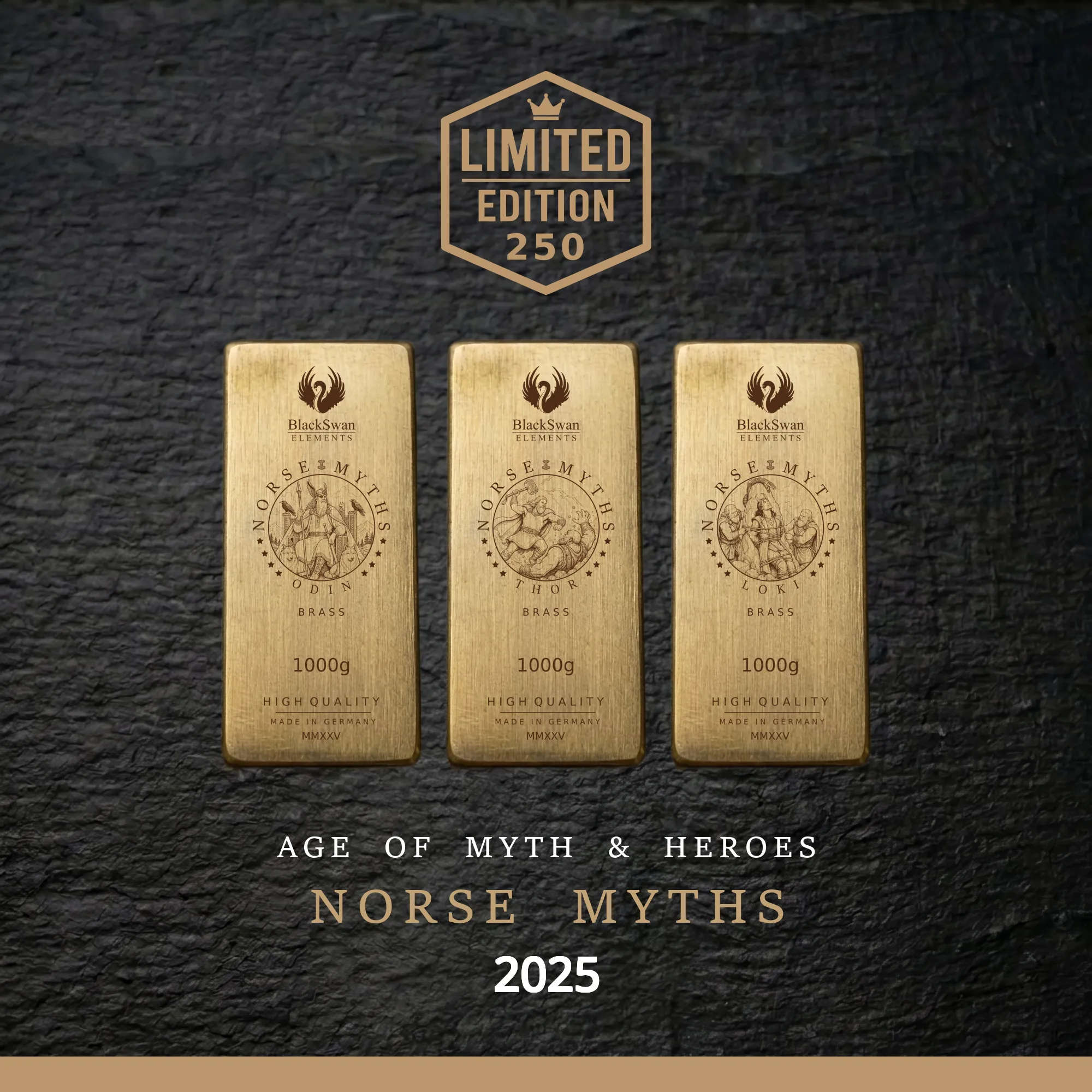 NORSE MYTHS (2025) - Limited Edition - 6  x 1000g Messingbarren