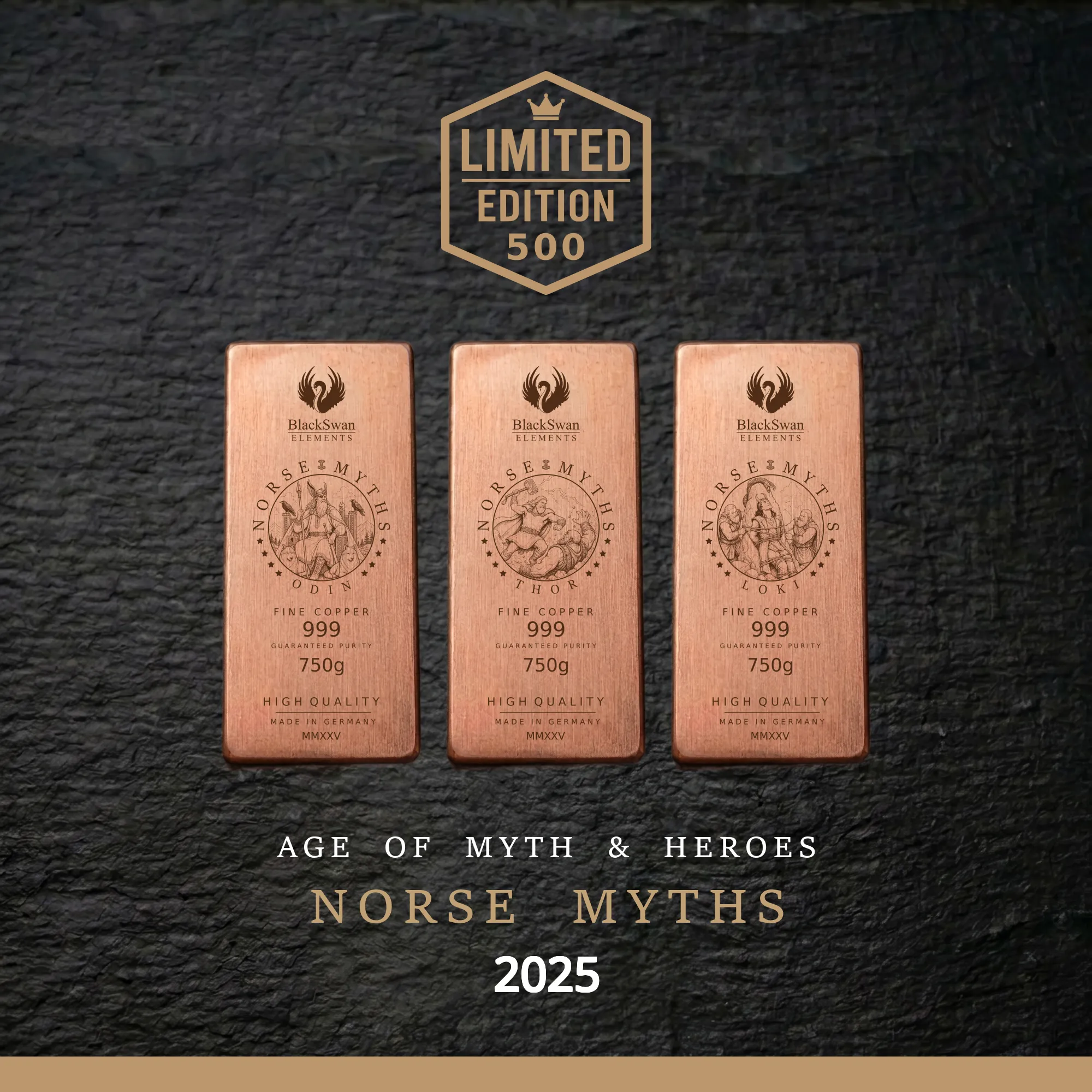 NORSE MYTHS (2025) - Limited Edition - 6  x 750g Kupferbarren