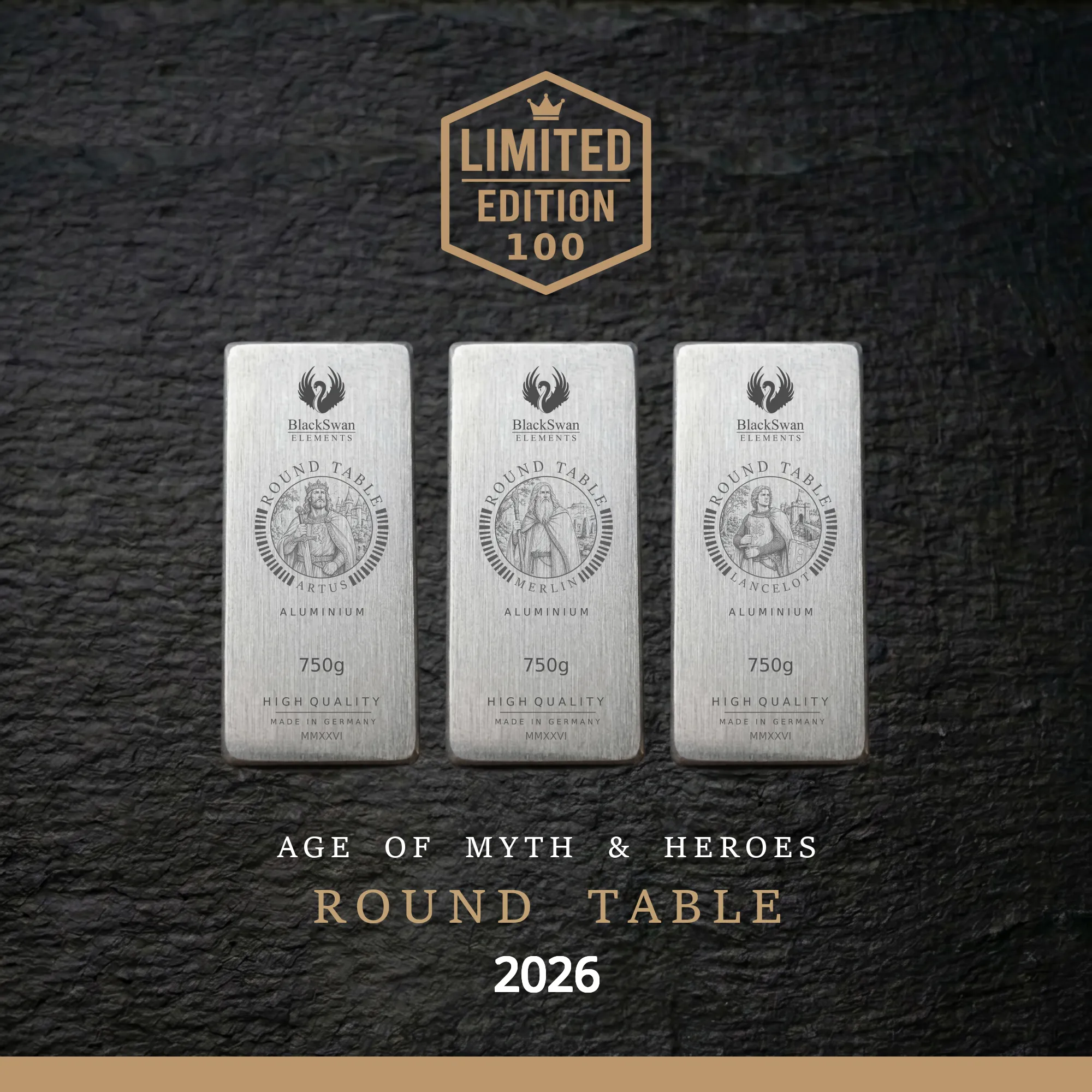 ROUND TABLE (2026) - Limited Edition - 6  x 750g Aluminiumbarren