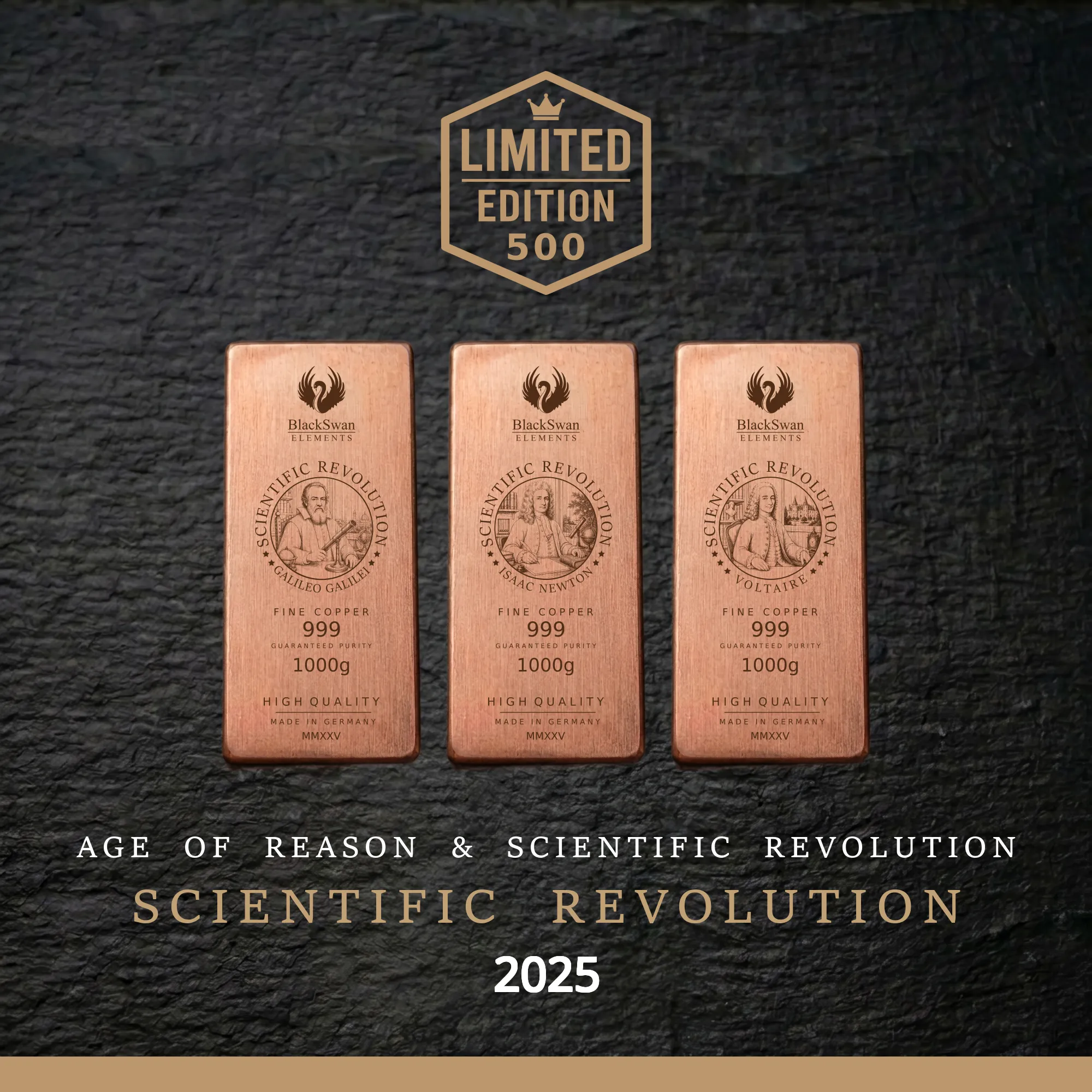 SCIENTIFIC REVOLUTION (2025) - Limited Edition - 6  x 1000g Kupferbarren