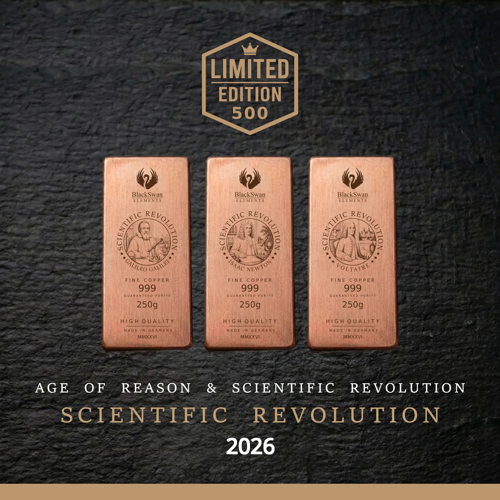SCIENTIFIC REVOLUTION (2026) - Limited Edition - 6  x 250g Kupferbarren