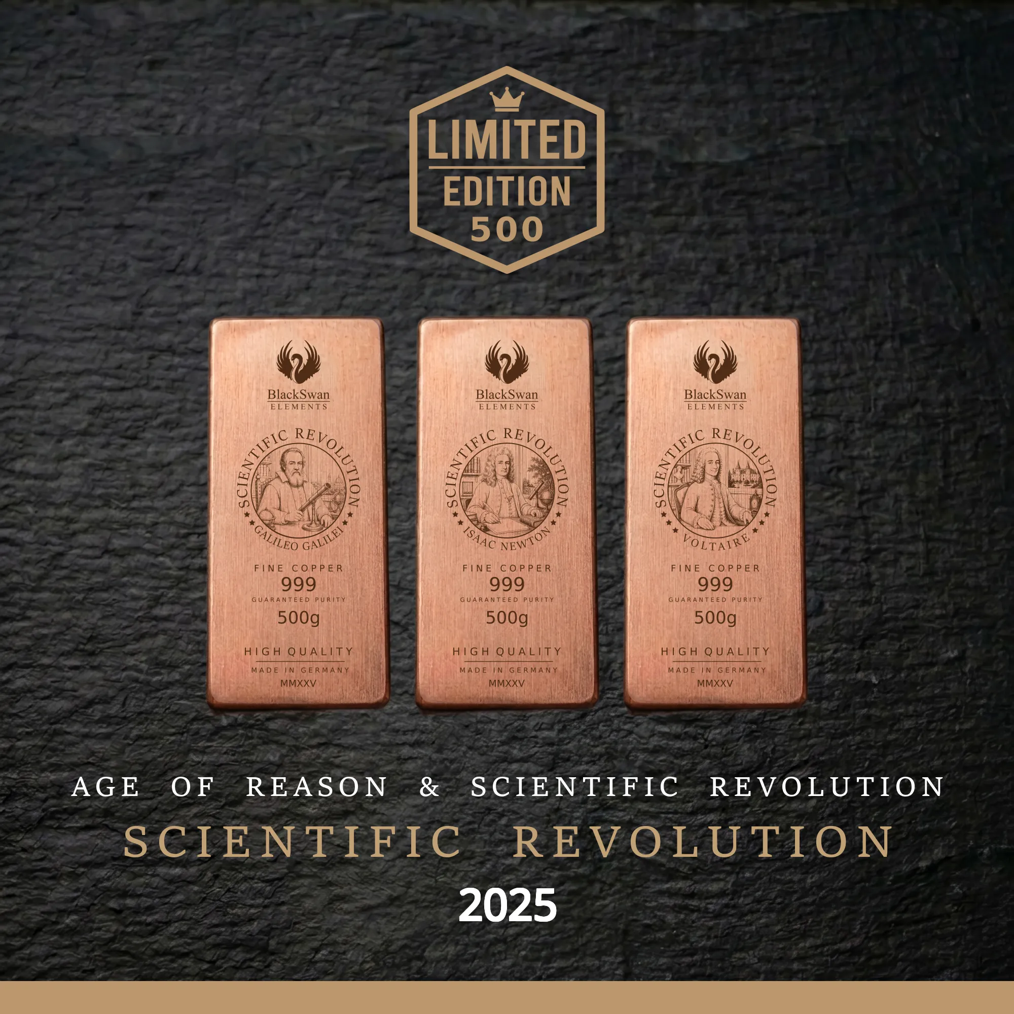 SCIENTIFIC REVOLUTION (2025) - Limited Edition - 6  x 500g Kupferbarren