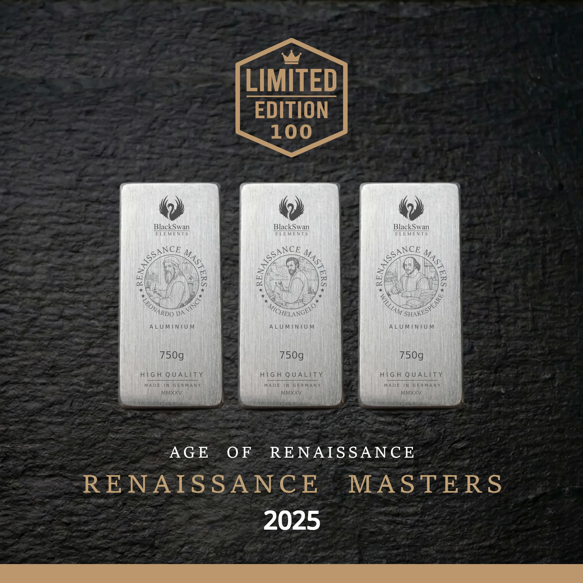 RENAISSANCE MASTERS (2025) - Limited Edition - 6  x 750g Aluminiumbarren