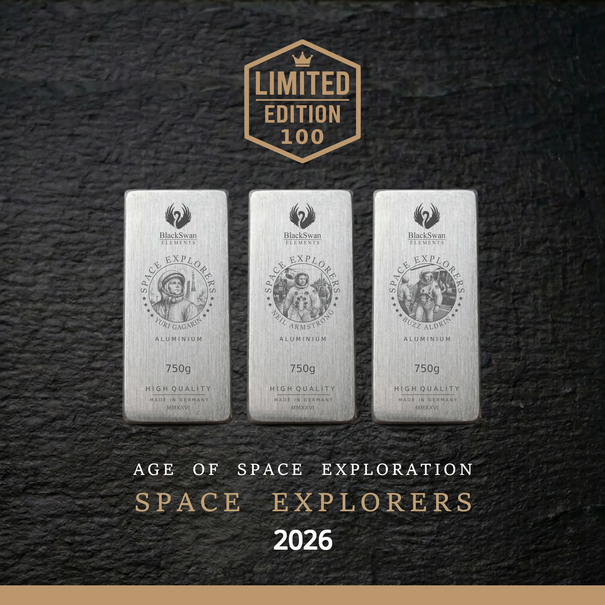 SPACE EXPLORERS (2026) - Limited Edition - 6  x 750g Aluminiumbarren