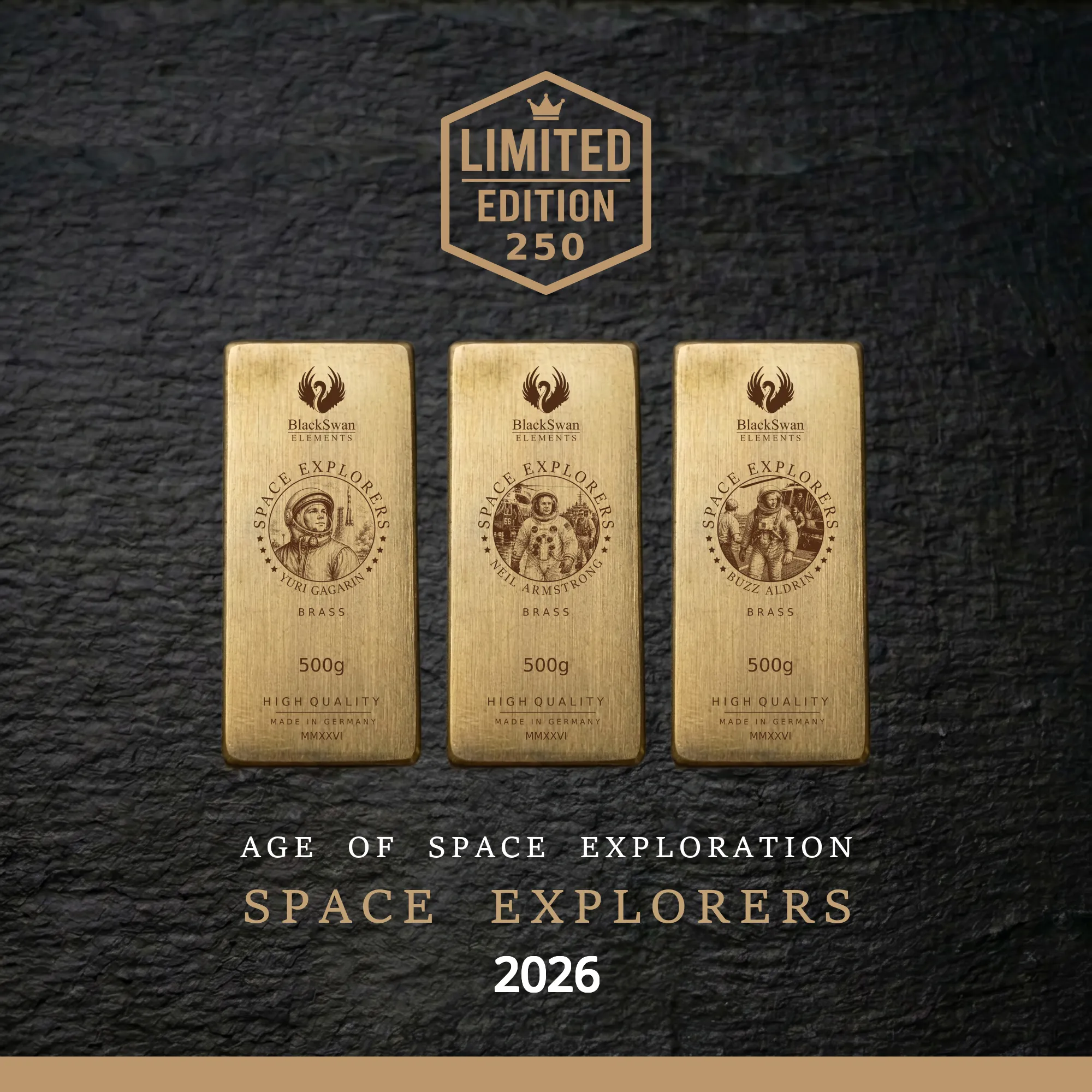 SPACE EXPLORERS (2026) - Limited Edition - 6  x 500g Messingbarren