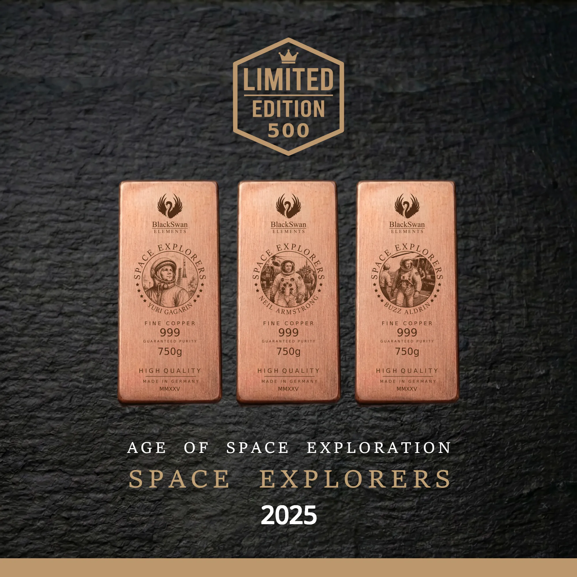 SPACE EXPLORERS (2025) - Limited Edition - 6  x 750g Kupferbarren