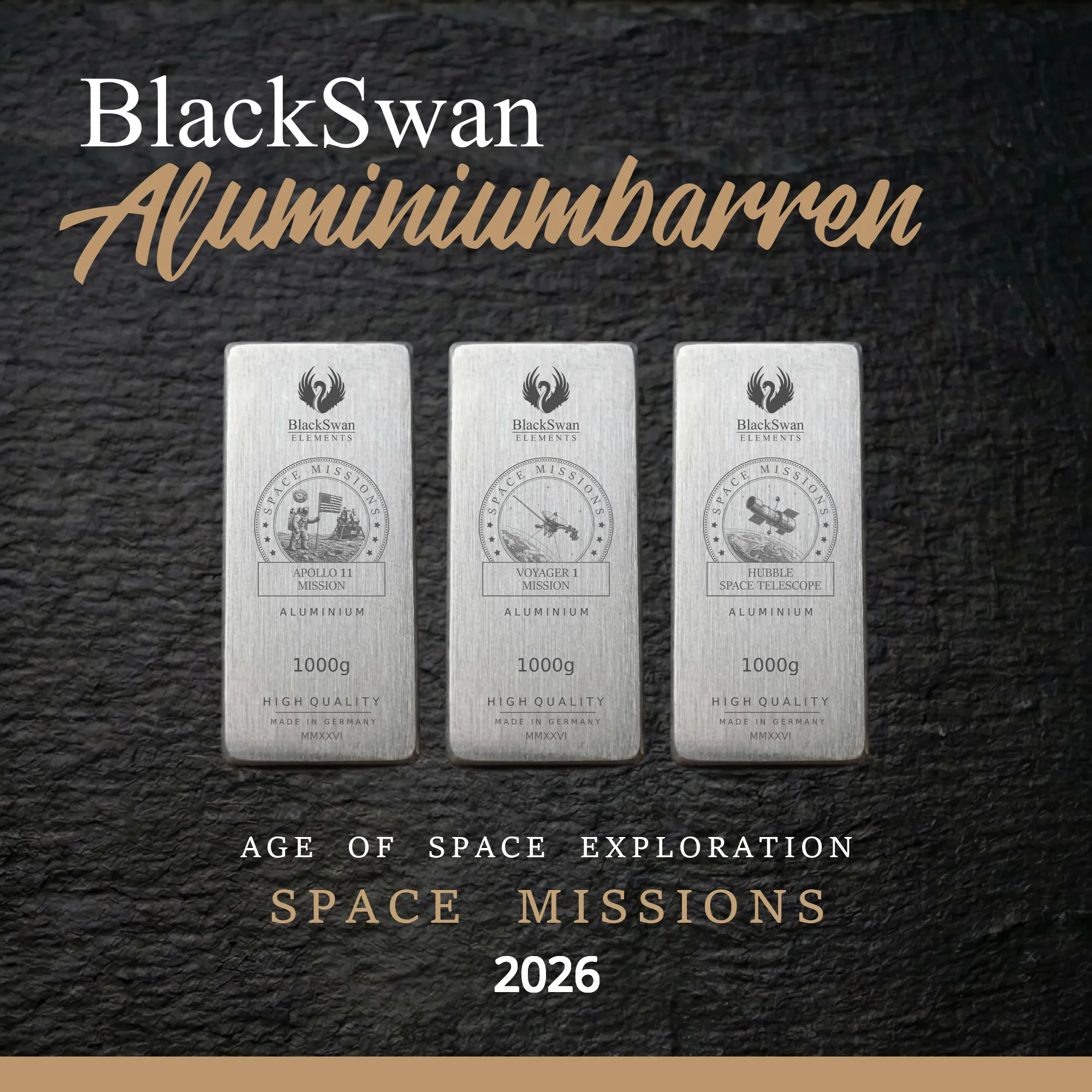 SPACE MISSIONS (2026) - Limited Edition - 6  x 1000g Aluminiumbarren