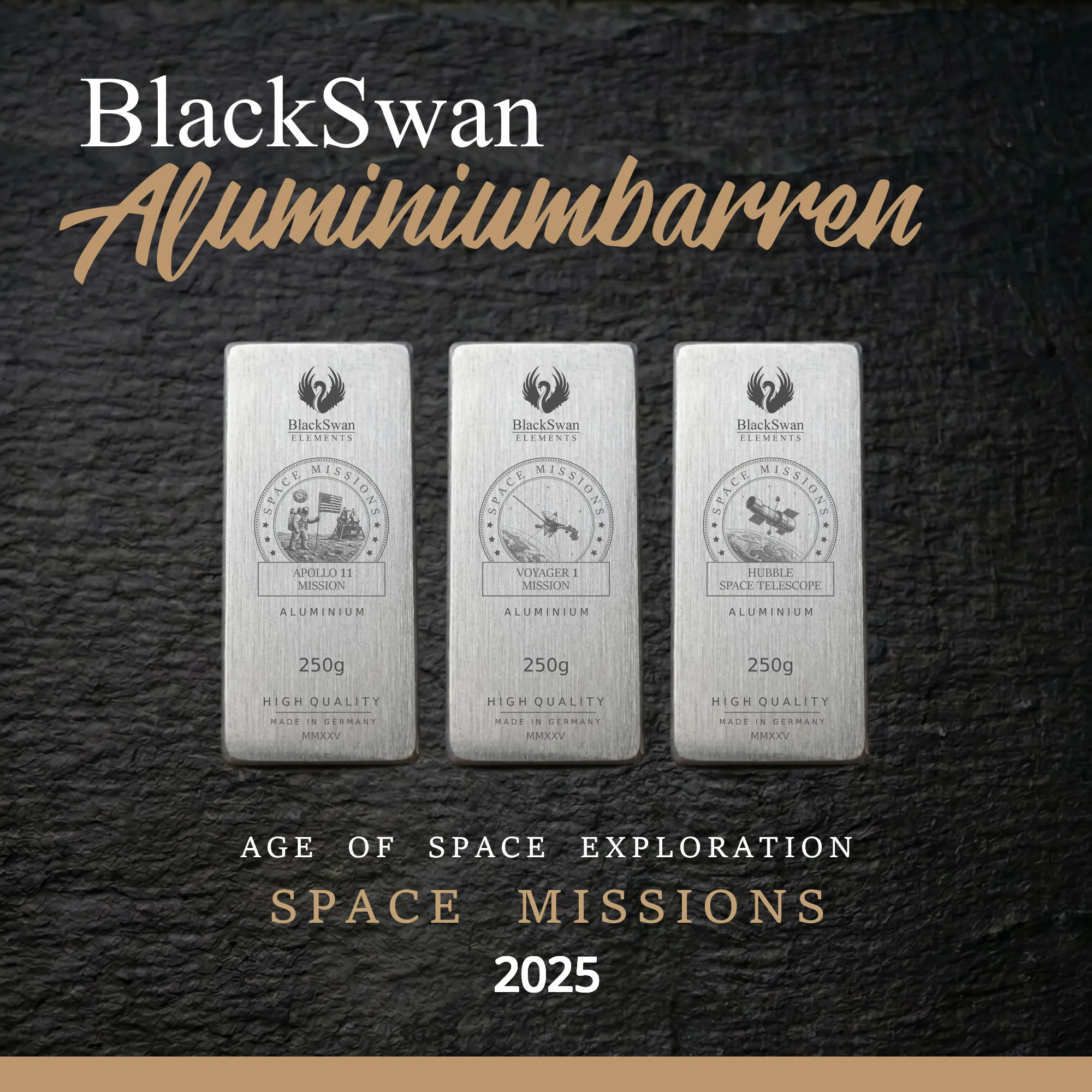 SPACE MISSIONS (2025) - Limited Edition - 6  x 250g Aluminiumbarren