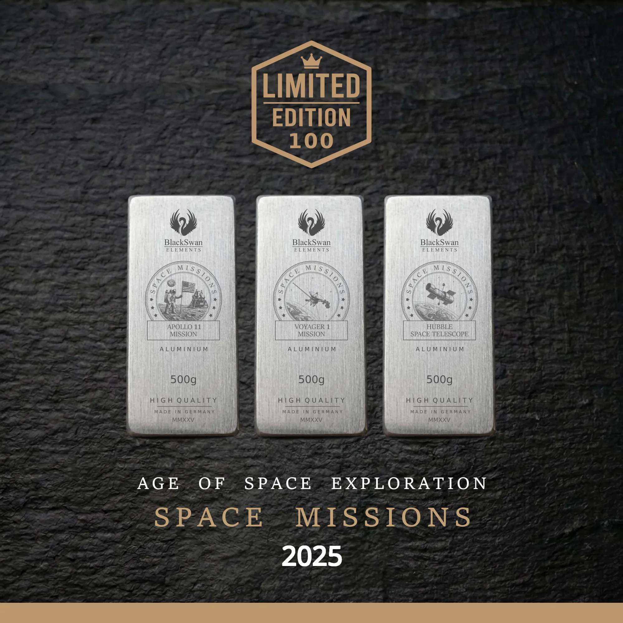 SPACE MISSIONS (2025) - Limited Edition - 6  x 500g Aluminiumbarren
