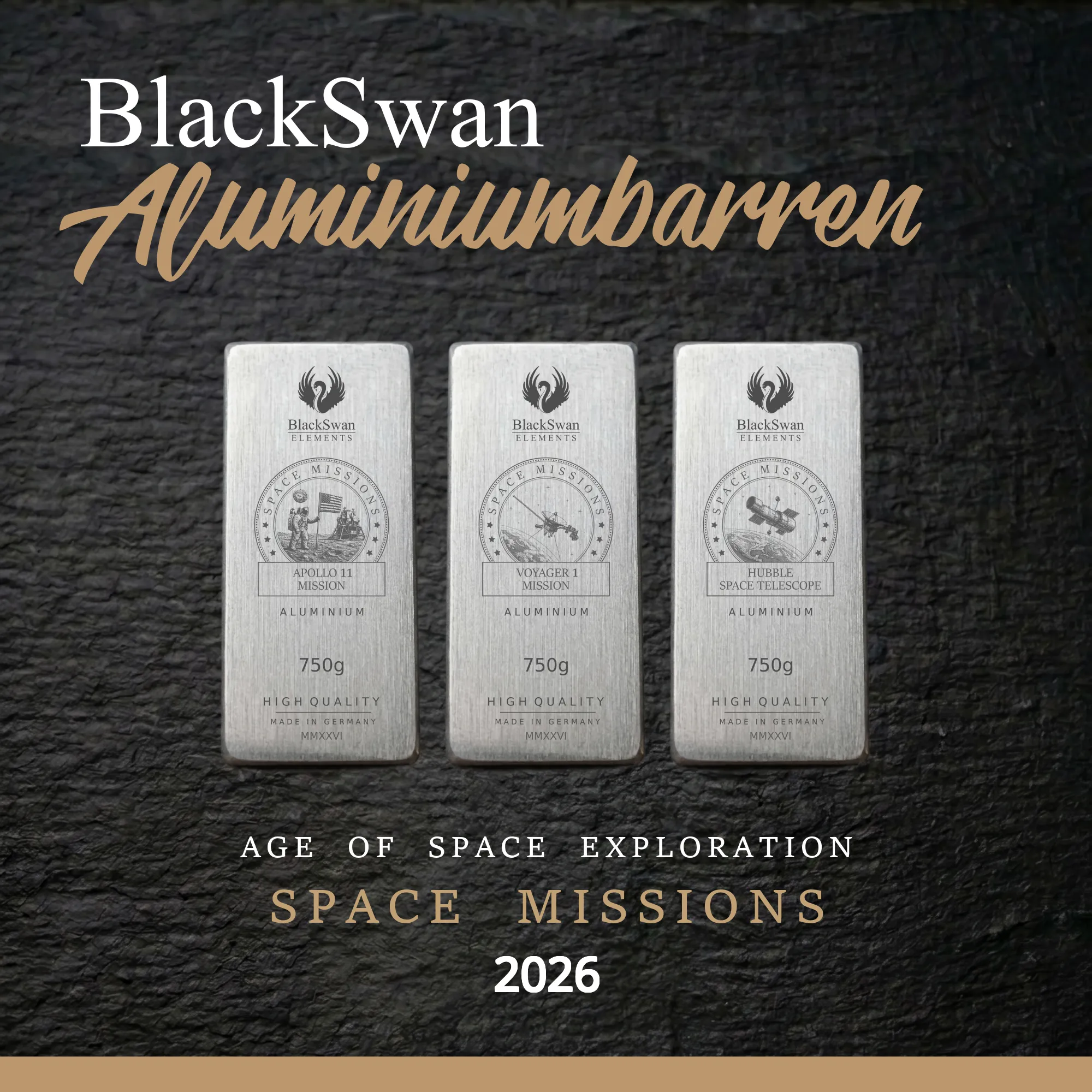 SPACE MISSIONS (2026) - Limited Edition - 6  x 750g Aluminiumbarren