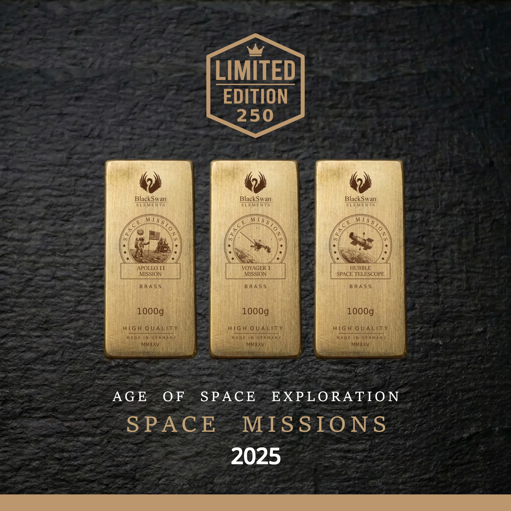 SPACE MISSIONS (2025) - Limited Edition - 6  x 1000g Messingbarren