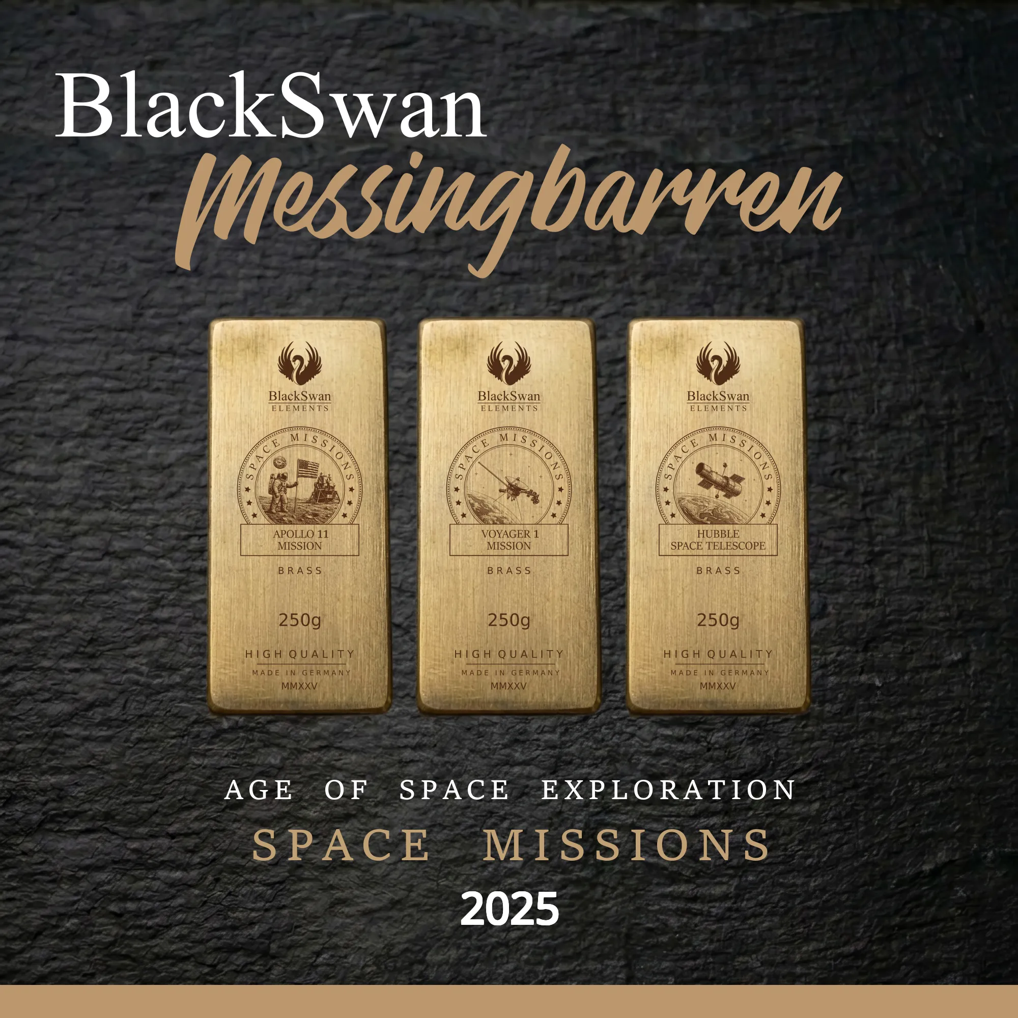 SPACE MISSIONS (2025) - Limited Edition - 6  x 250g Messingbarren