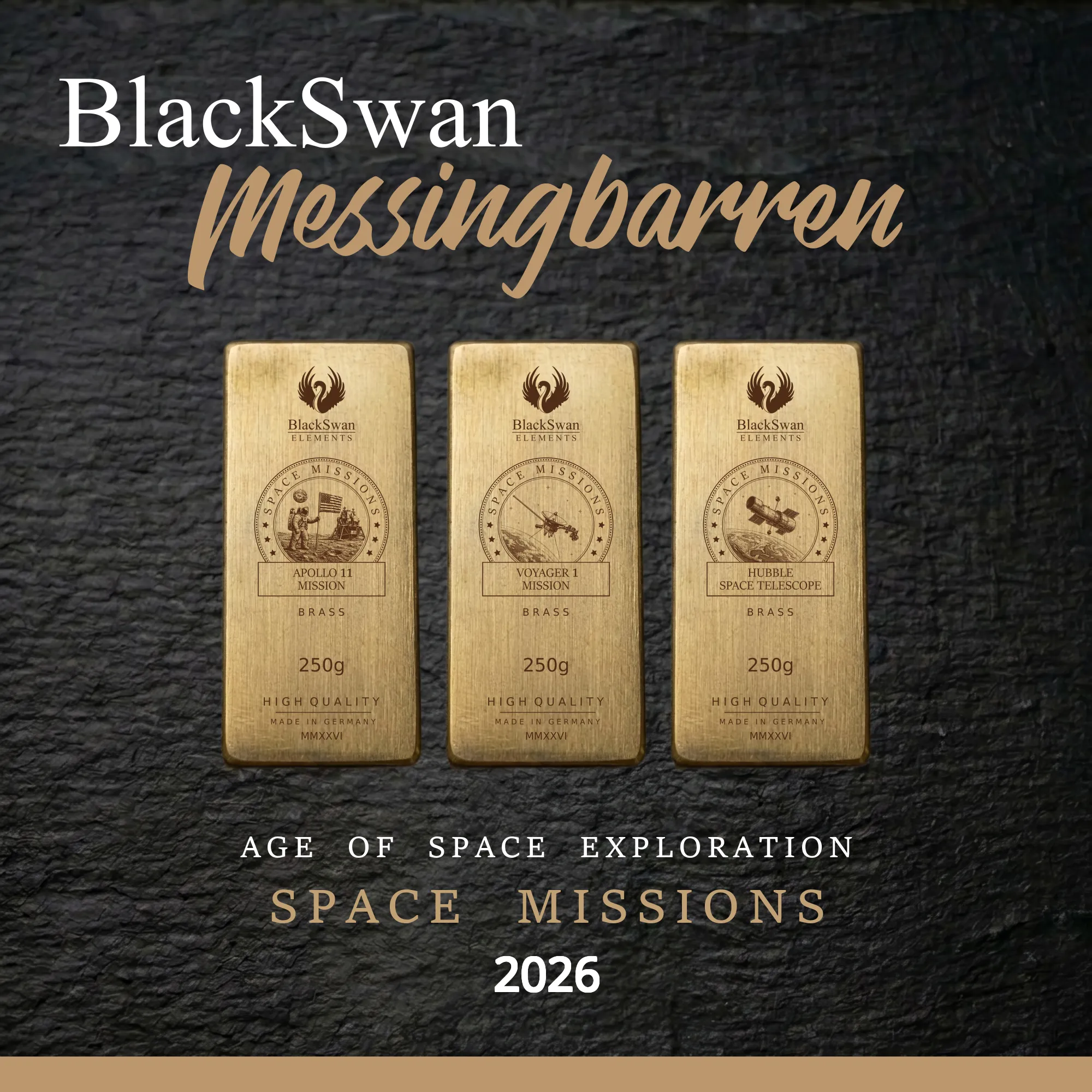 SPACE MISSIONS (2026) - Limited Edition - 6  x 250g Messingbarren