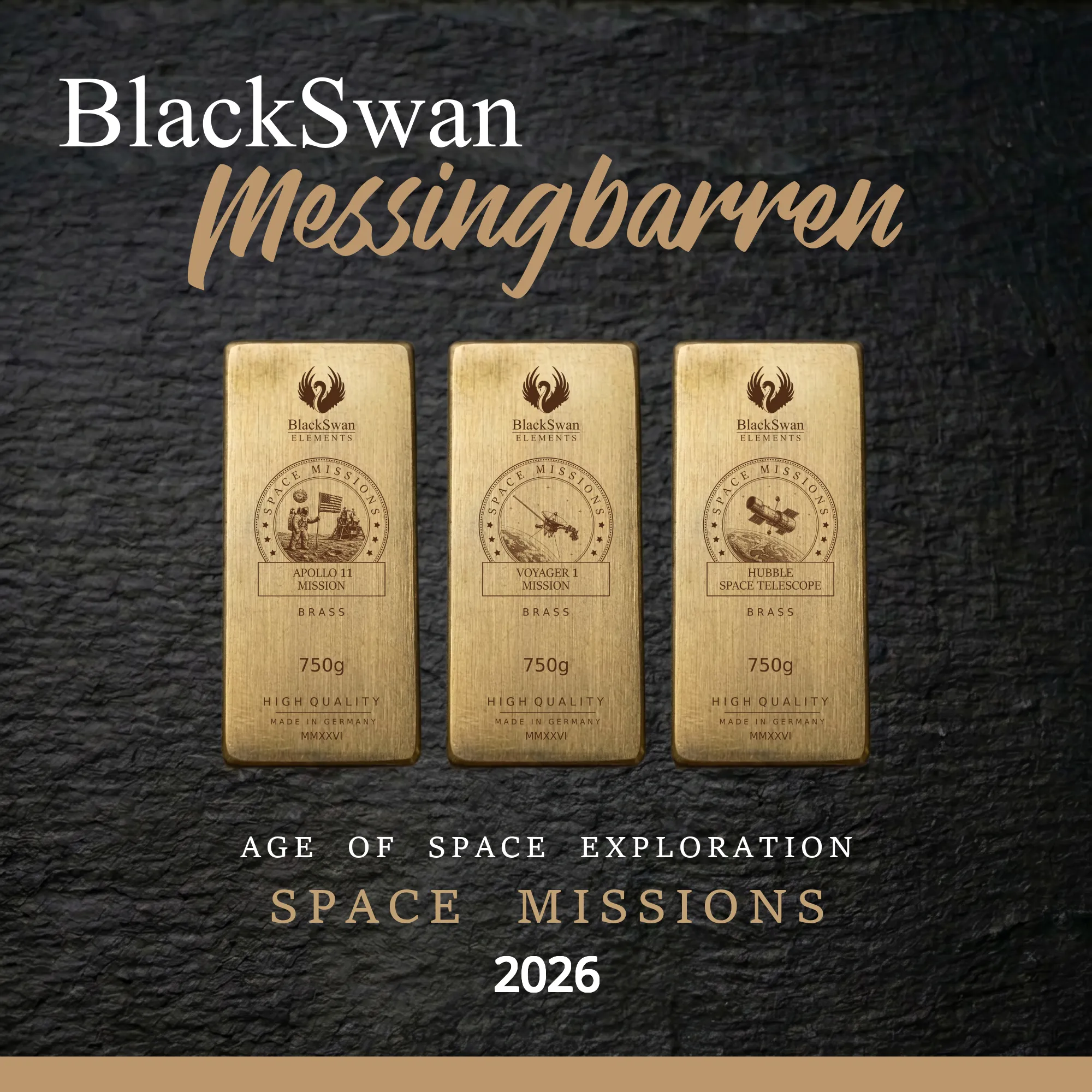 SPACE MISSIONS (2026) - Limited Edition - 6  x 750g Messingbarren
