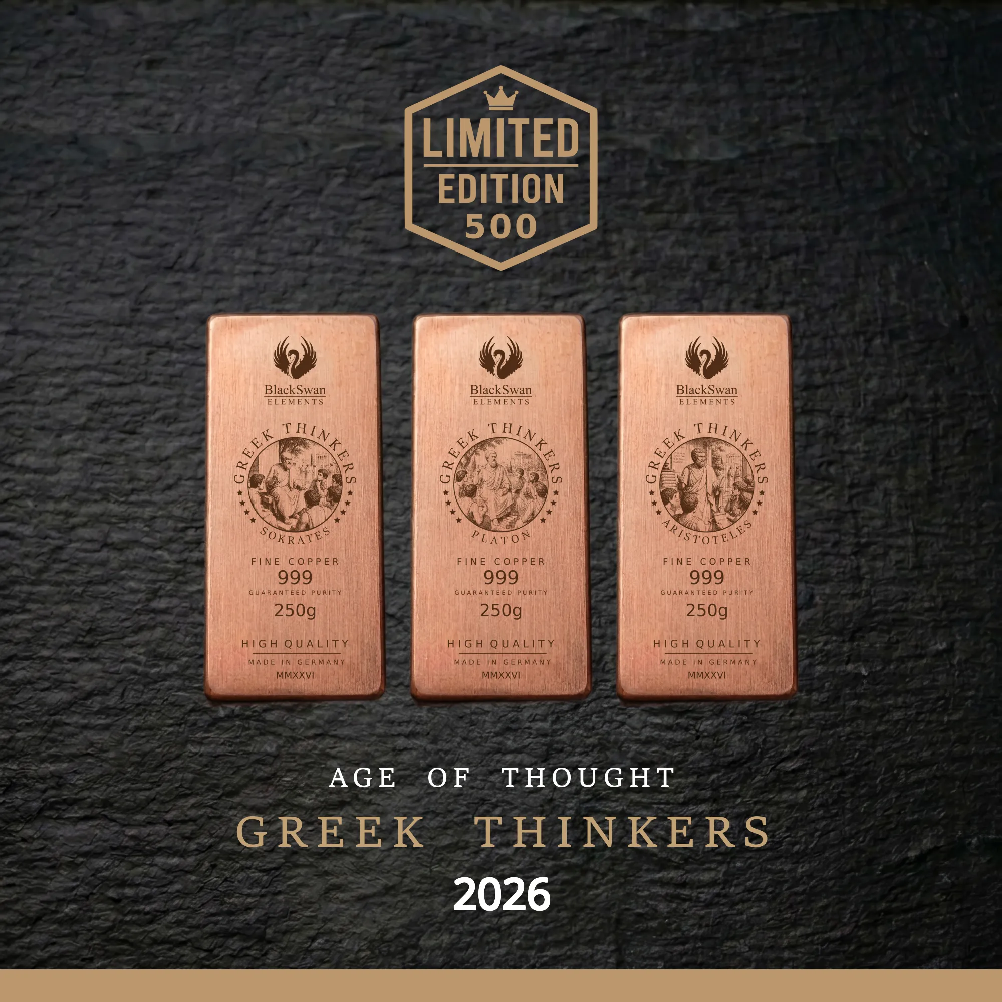 GREEK THINKERS (2026) - Limited Edition - 6  x 250g Kupferbarren