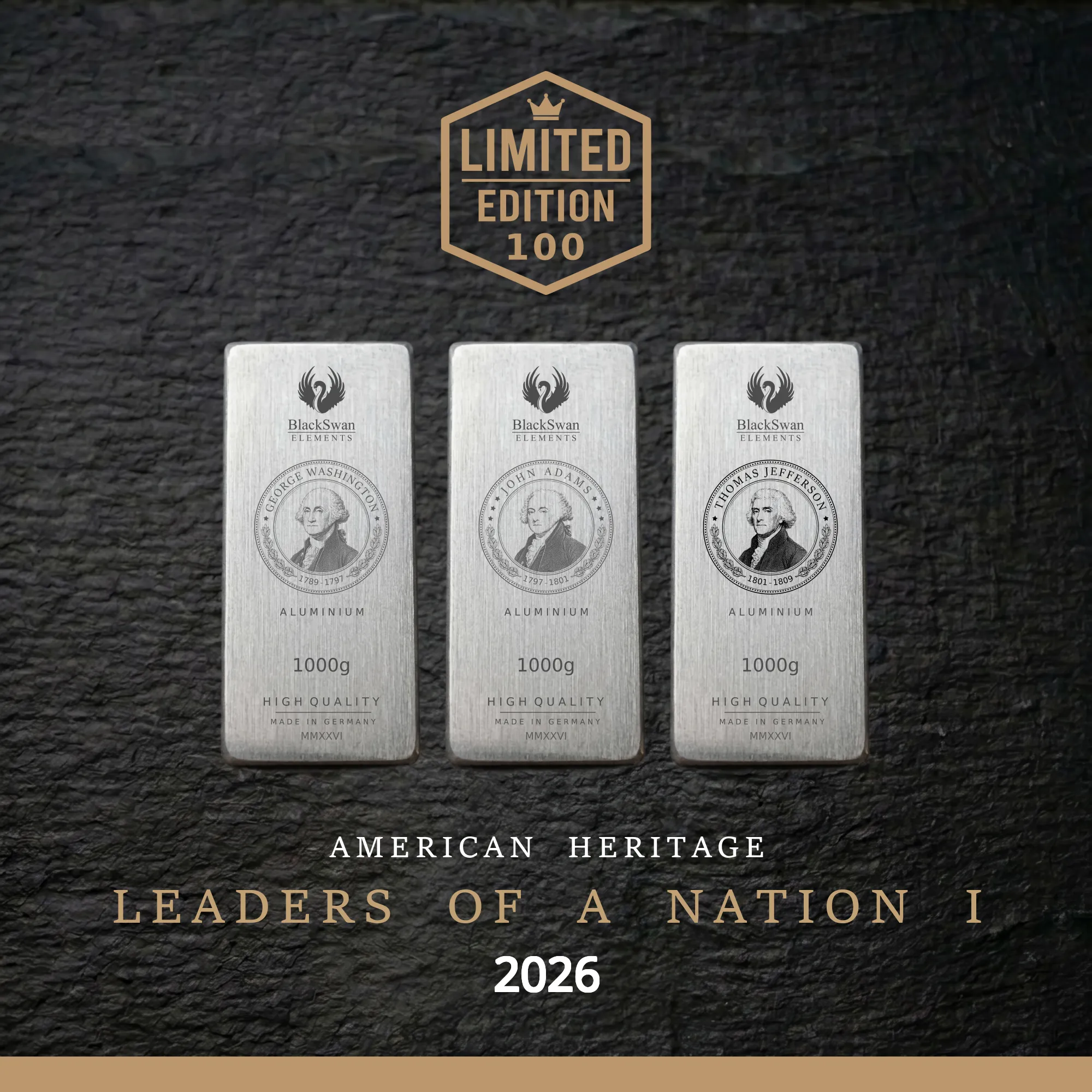 LEADERS OF A NATION I (2026) - Limited Edition - 5  x 1000g Aluminiumbarren