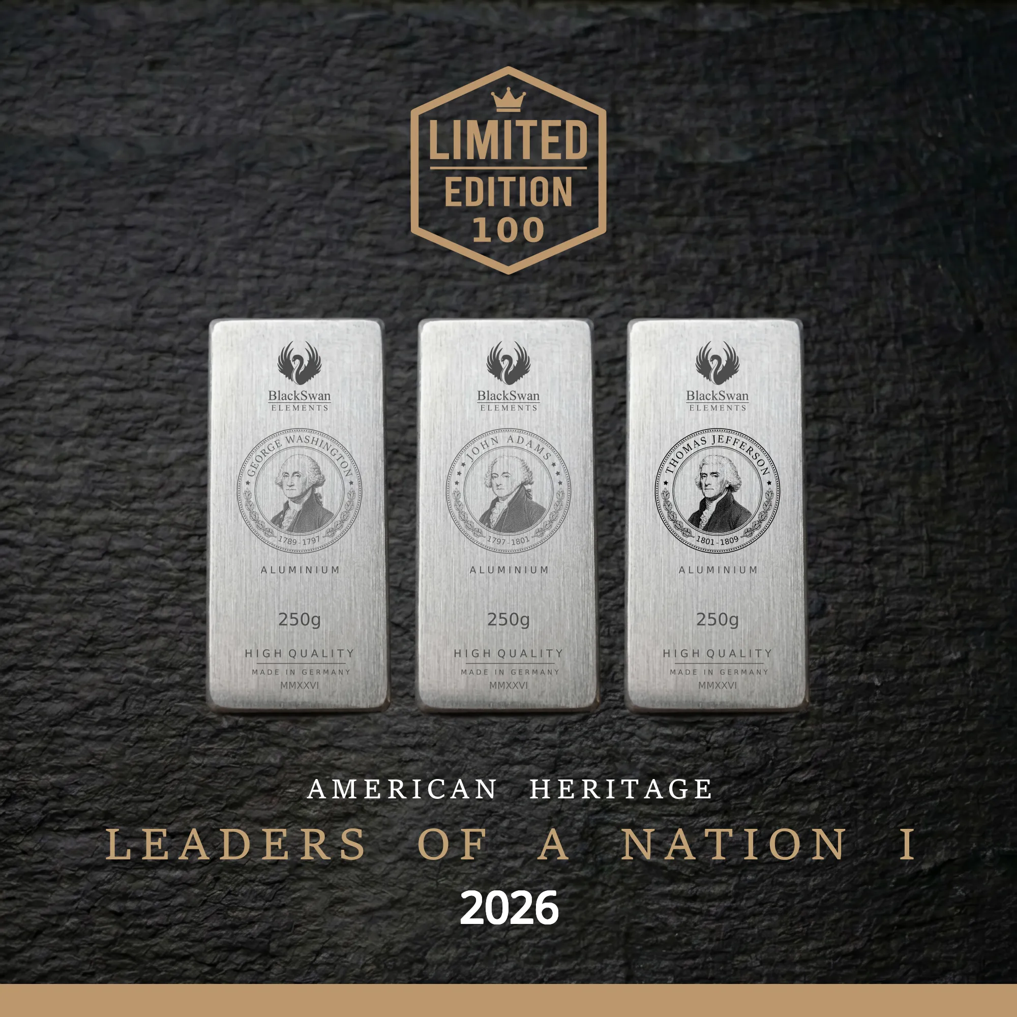 LEADERS OF A NATION I (2026) - Limited Edition - 5  x 250g Aluminiumbarren