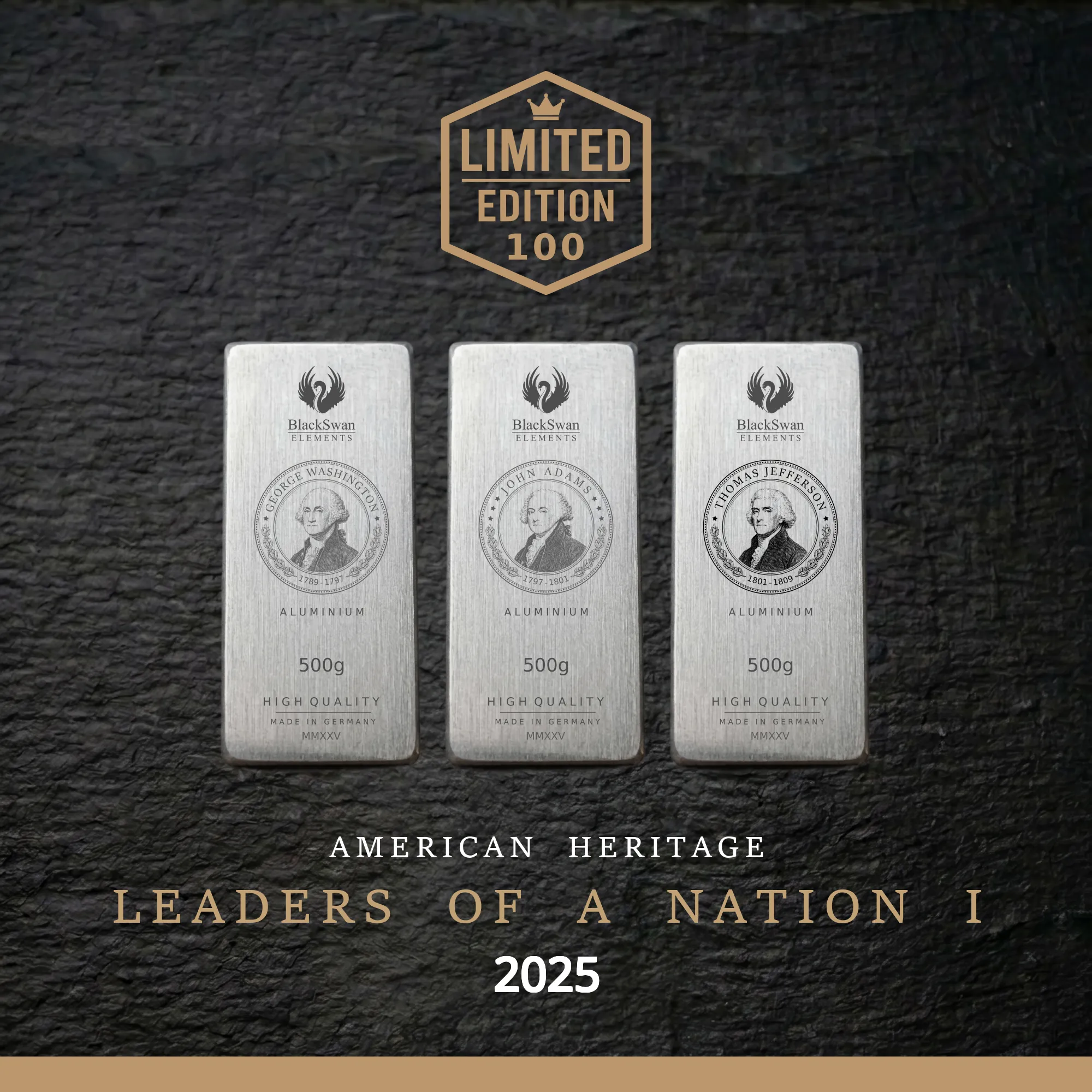 LEADERS OF A NATION I (2025) - Limited Edition - 5  x 500g Aluminiumbarren
