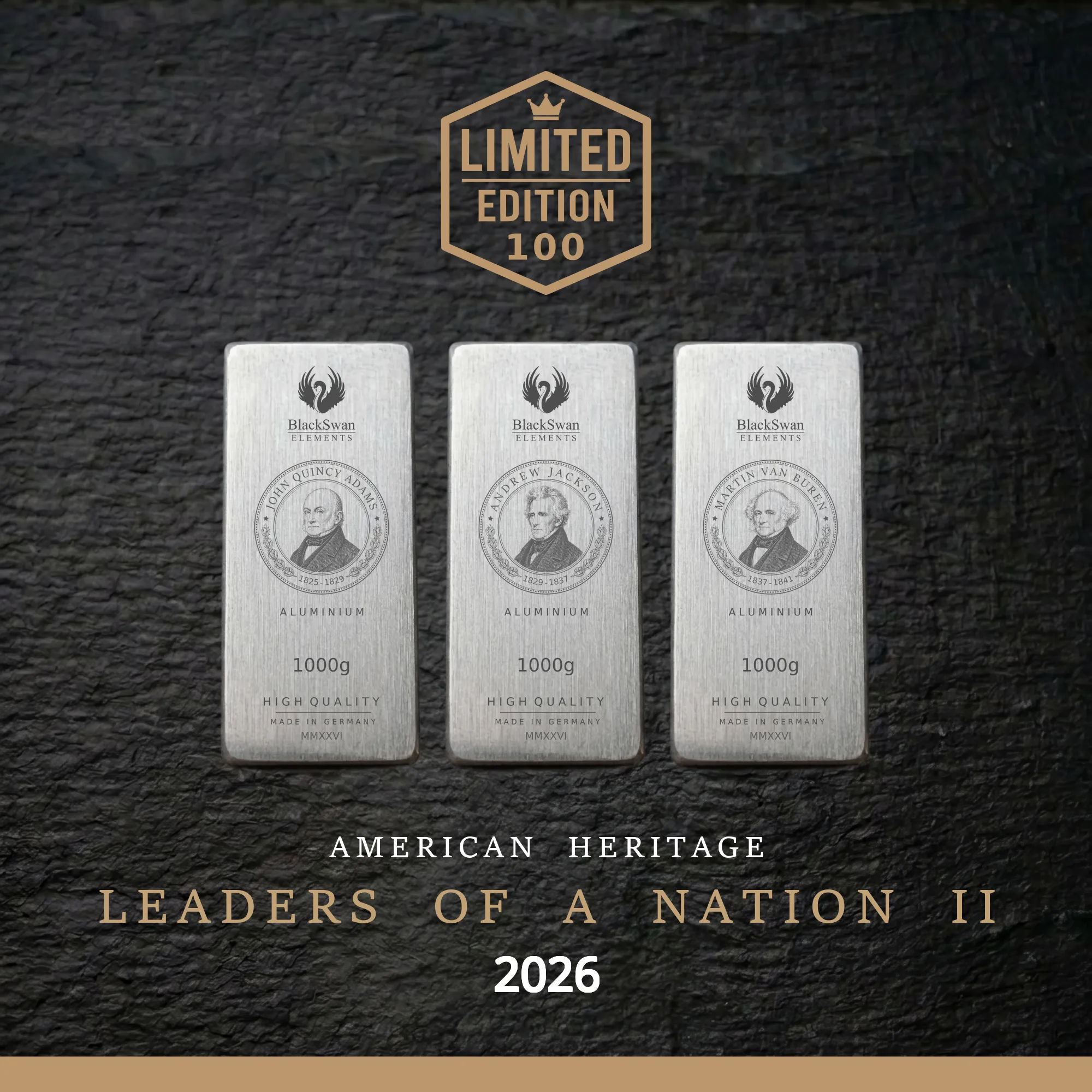 LEADERS OF A NATION II (2026) - Limited Edition - 5  x 1000g Aluminiumbarren