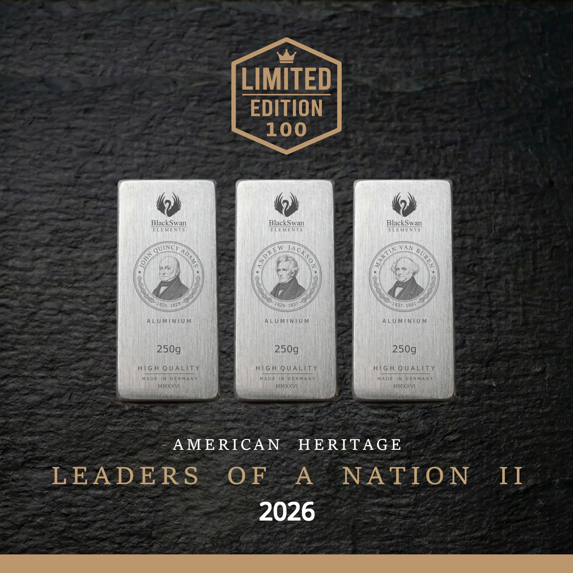 LEADERS OF A NATION II (2026) - Limited Edition - 5  x 250g Aluminiumbarren