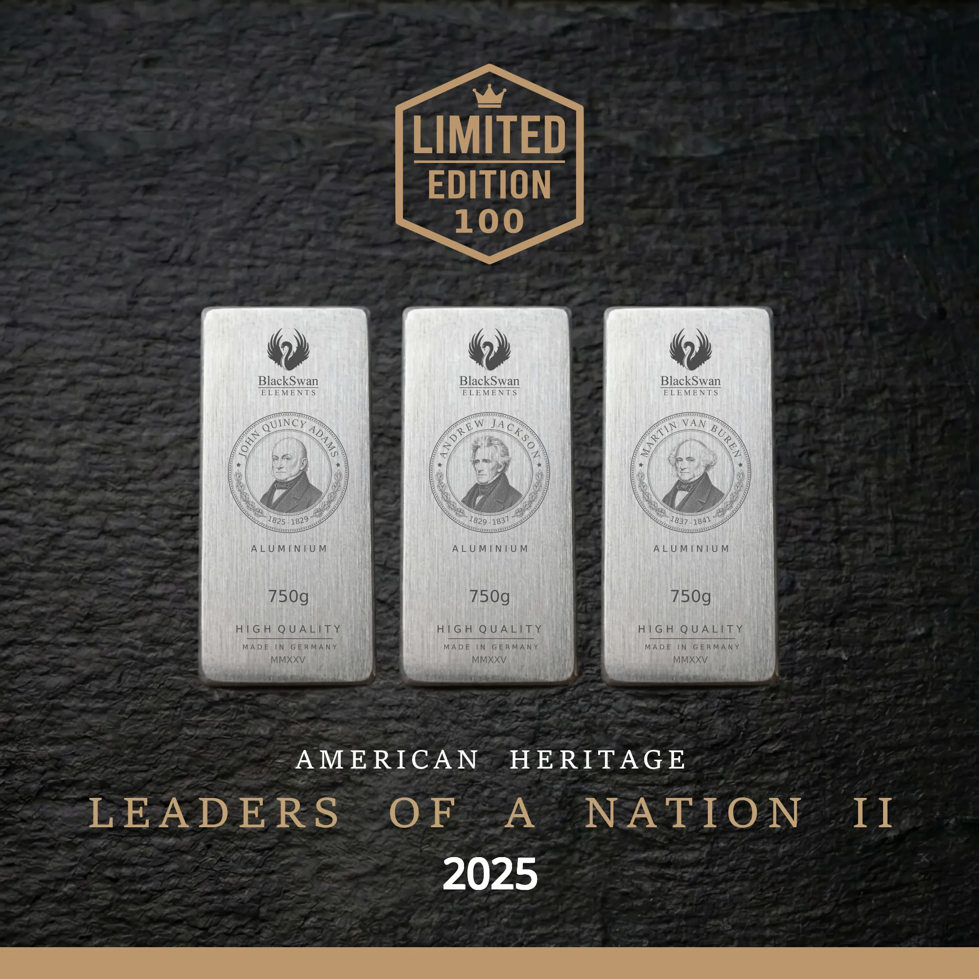LEADERS OF A NATION II (2025) - Limited Edition - 5  x 750g Aluminiumbarren