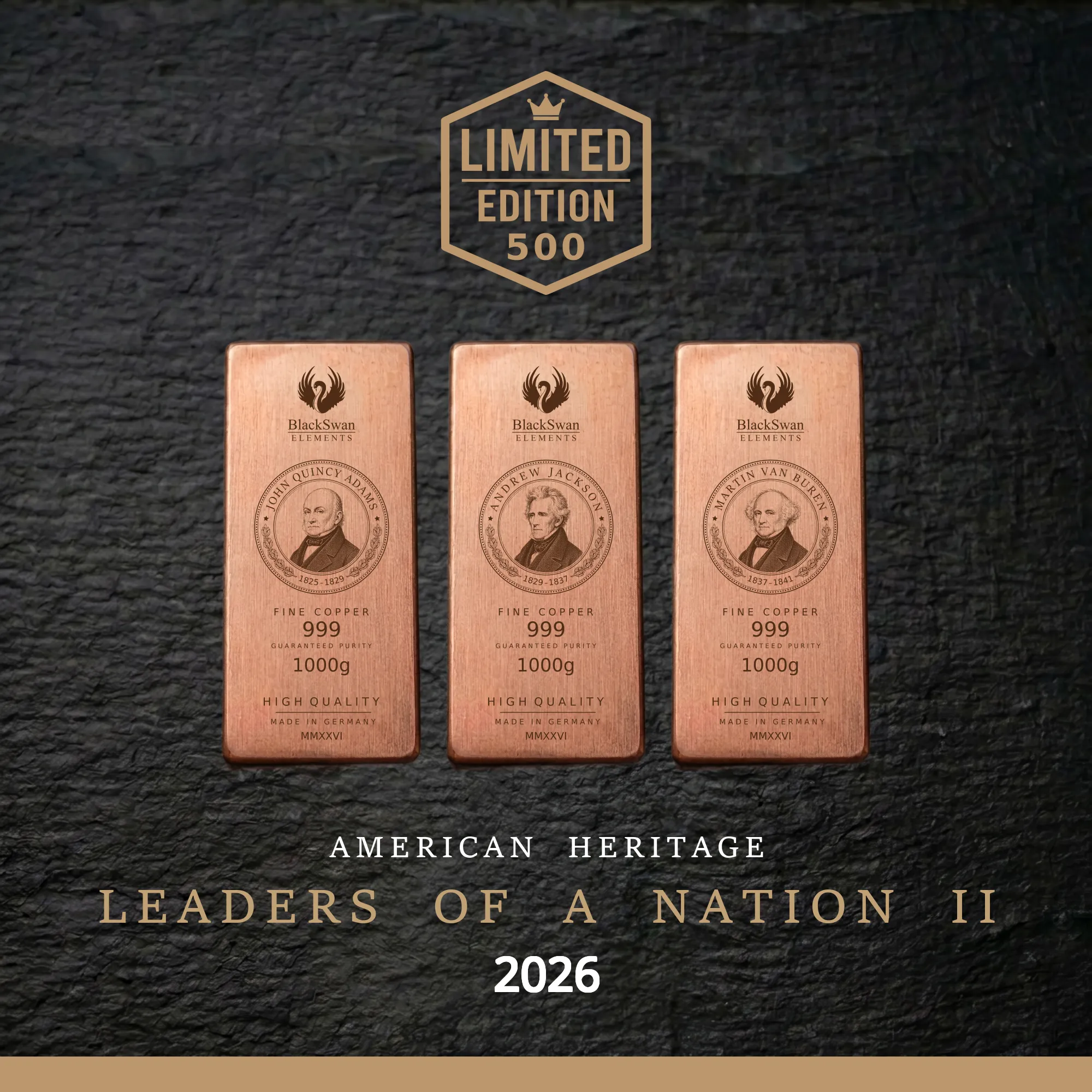LEADERS OF A NATION II (2026) - Limited Edition - 5  x 1000g Kupferbarren