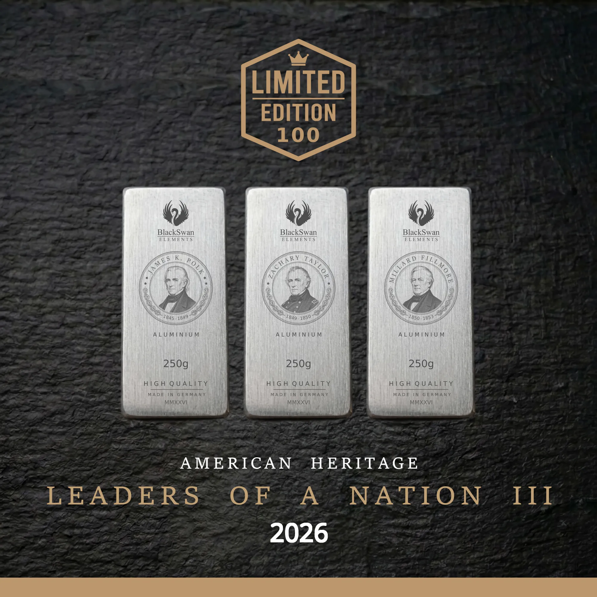 LEADERS OF A NATION III (2026) - Limited Edition - 5  x 250g Aluminiumbarren