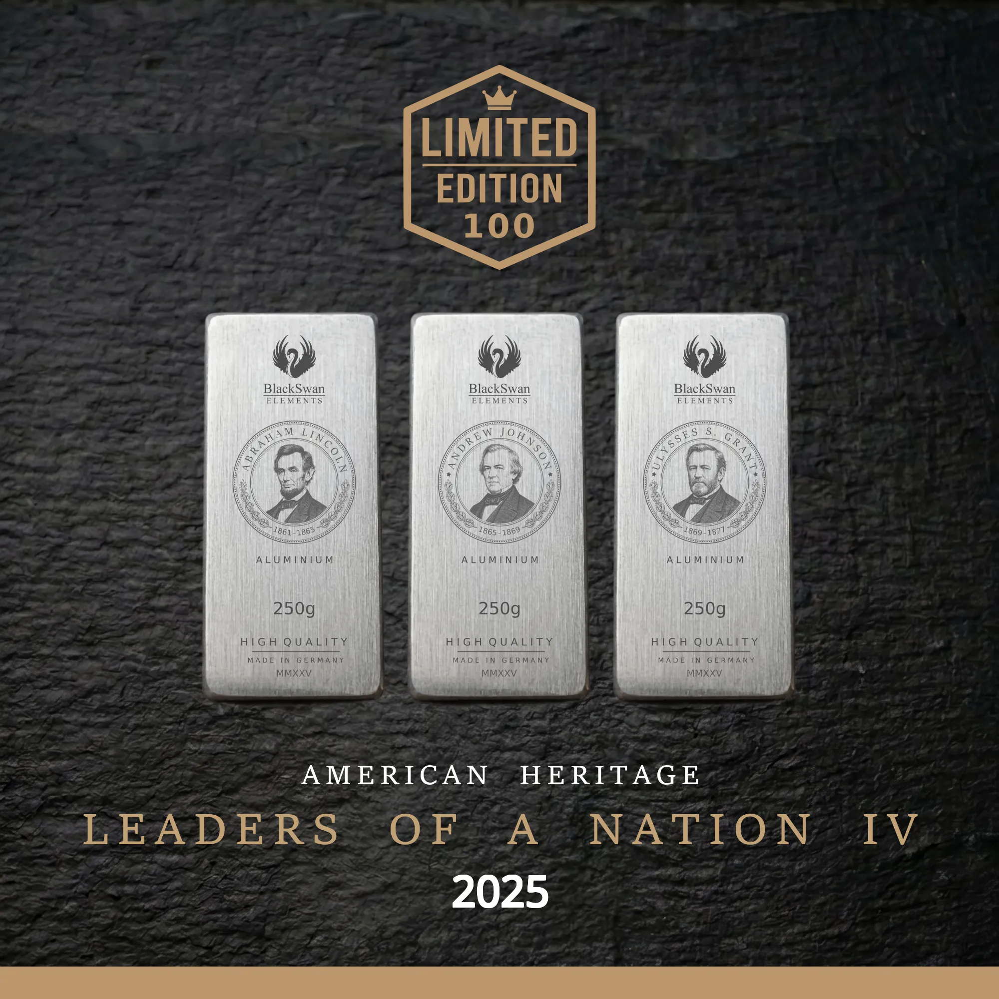 LEADERS OF A NATION IV (2025) - Limited Edition - 5  x 250g Aluminiumbarren
