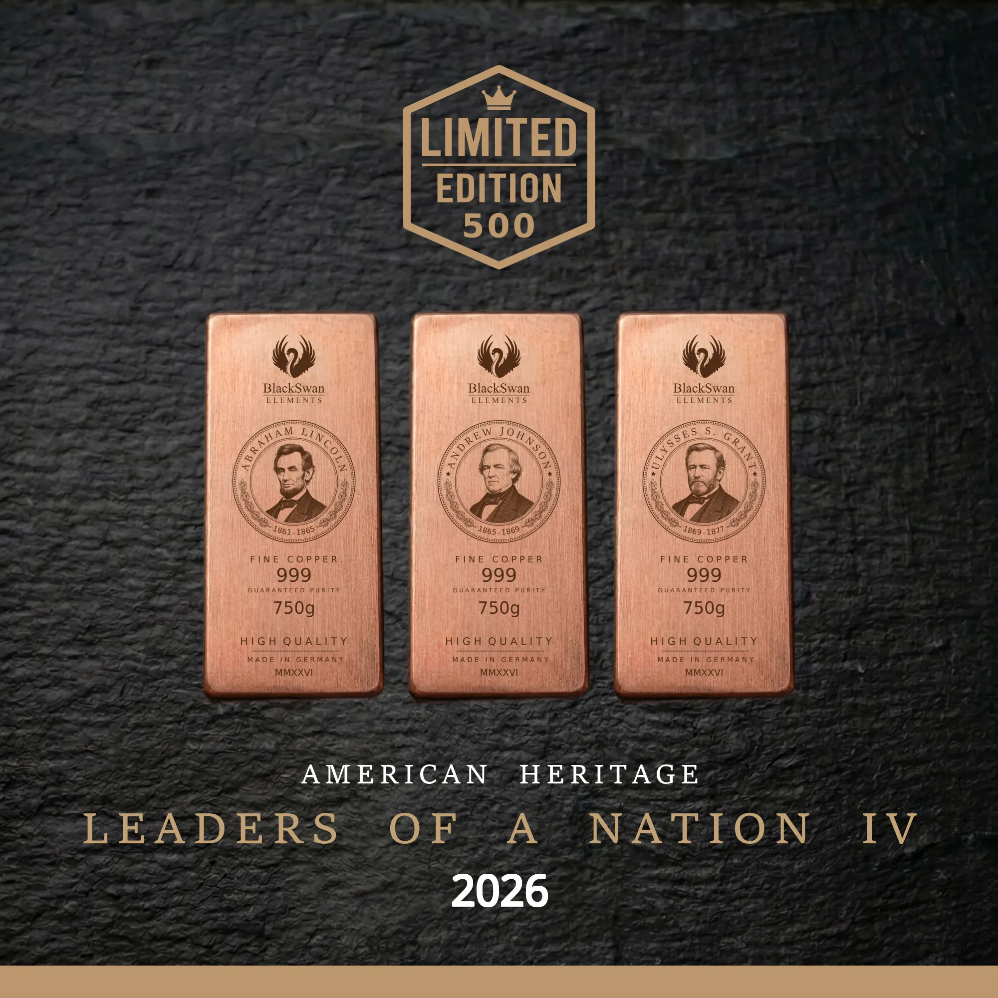 LEADERS OF A NATION IV (2026) - Limited Edition - 5  x 750g Kupferbarren