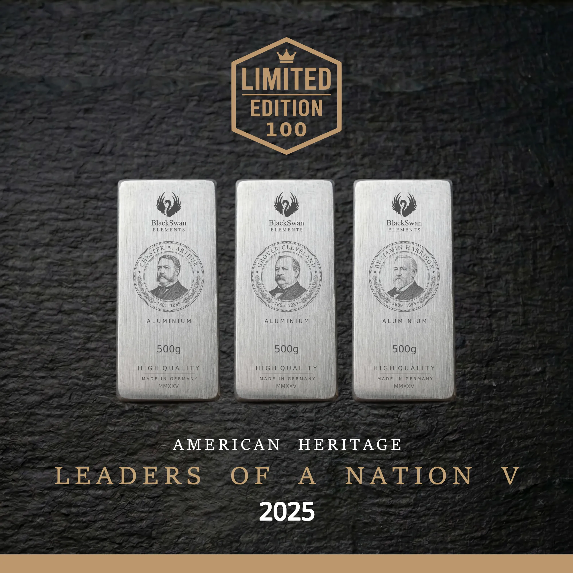 LEADERS OF A NATION V (2025) - Limited Edition - 5  x 500g Aluminiumbarren