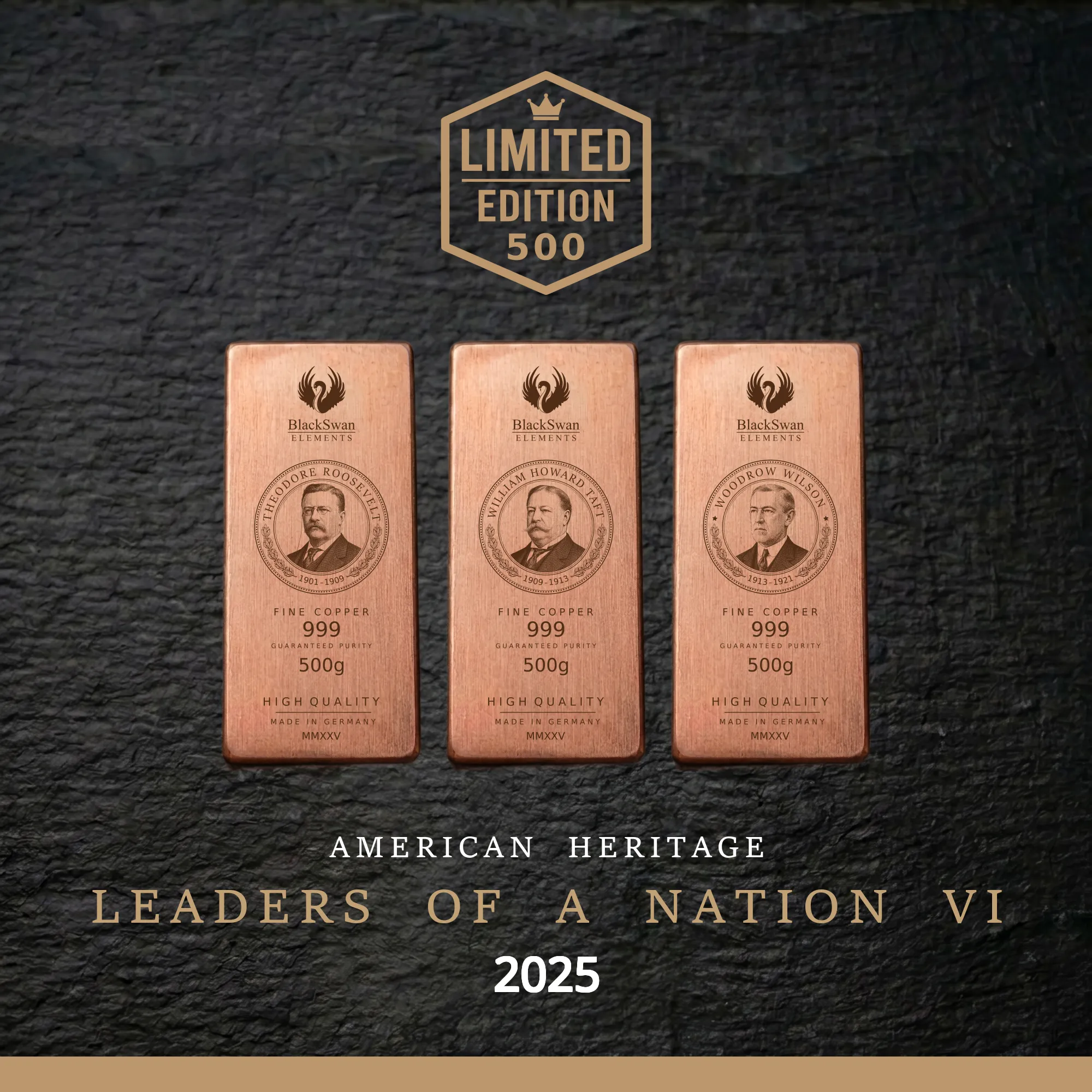 LEADERS OF A NATION VI (2025) - Limited Edition - 5  x 500g Kupferbarren