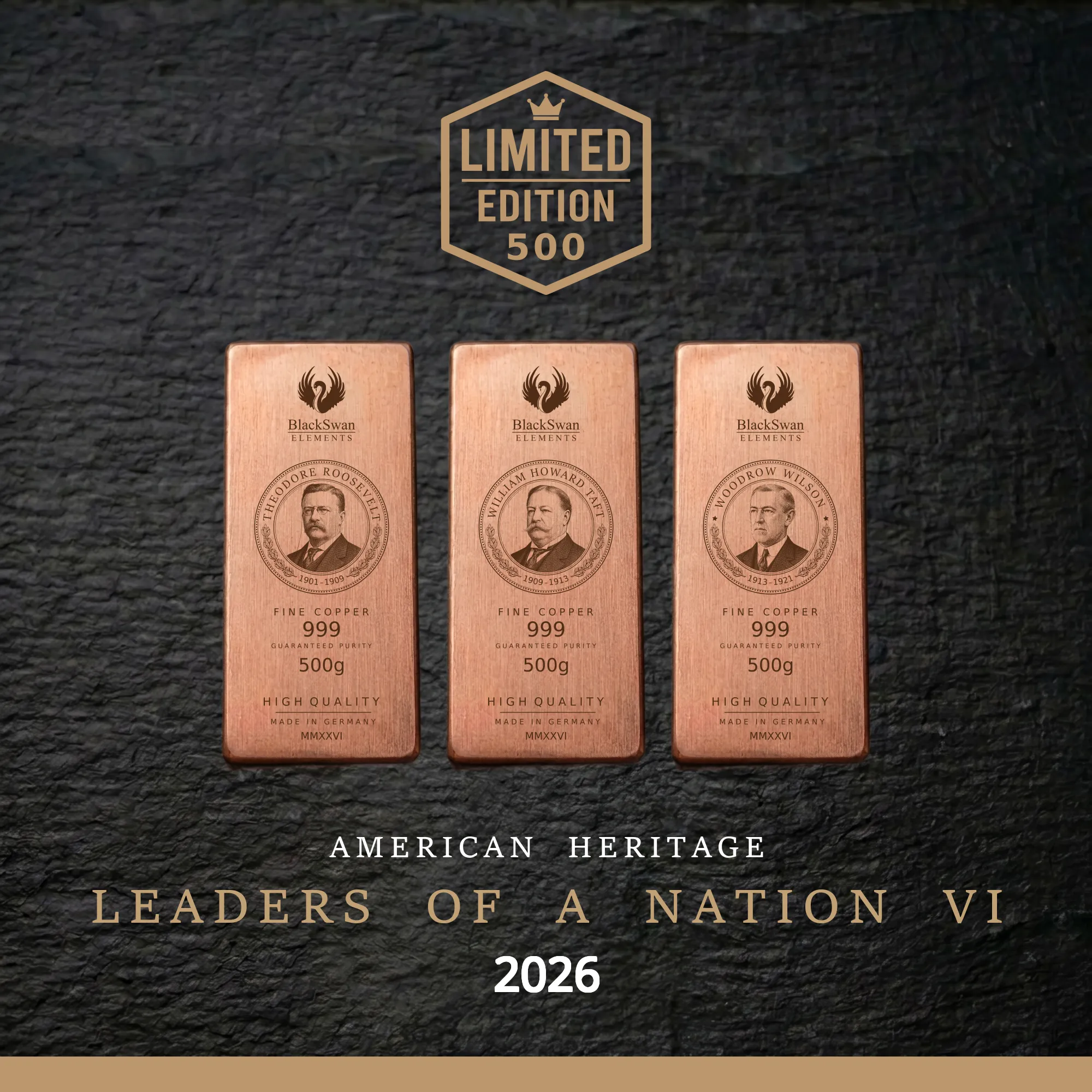 LEADERS OF A NATION VI (2026) - Limited Edition - 5  x 500g Kupferbarren