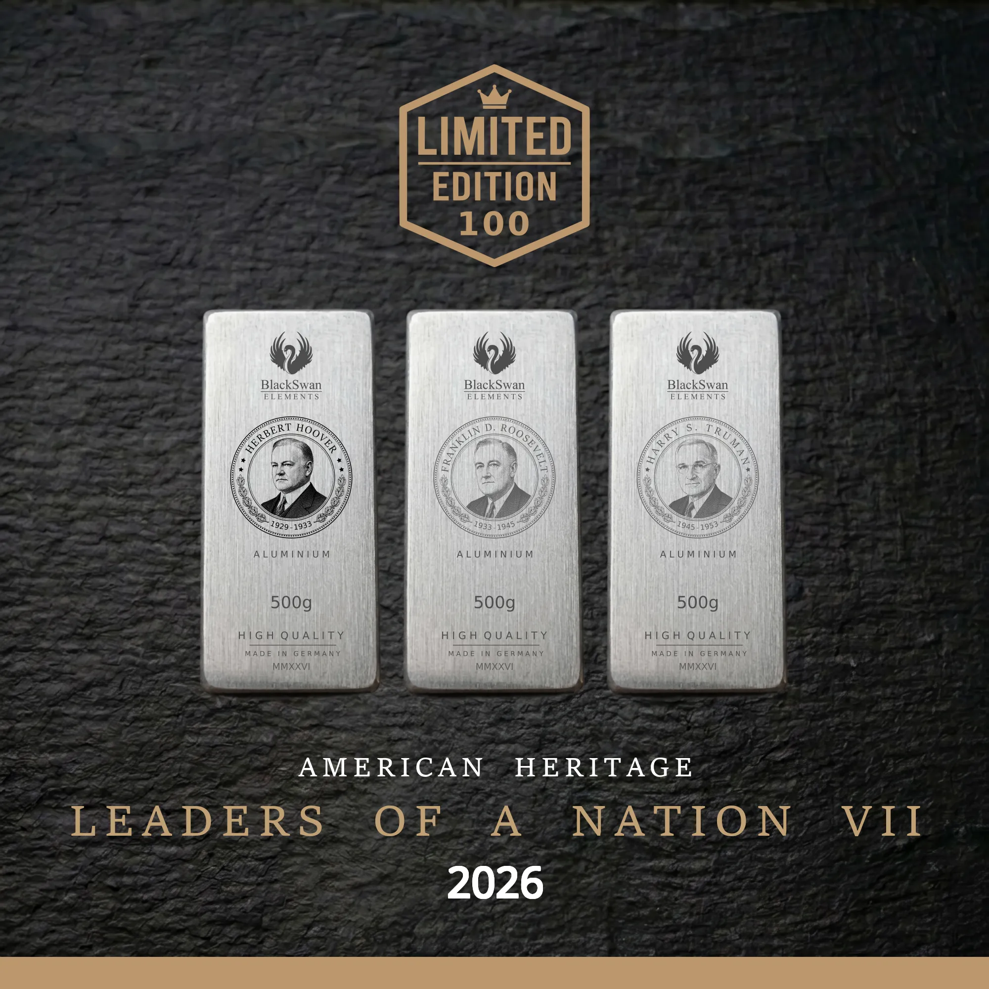 LEADERS OF A NATION VII (2026) - Limited Edition - 5  x 500g Aluminiumbarren